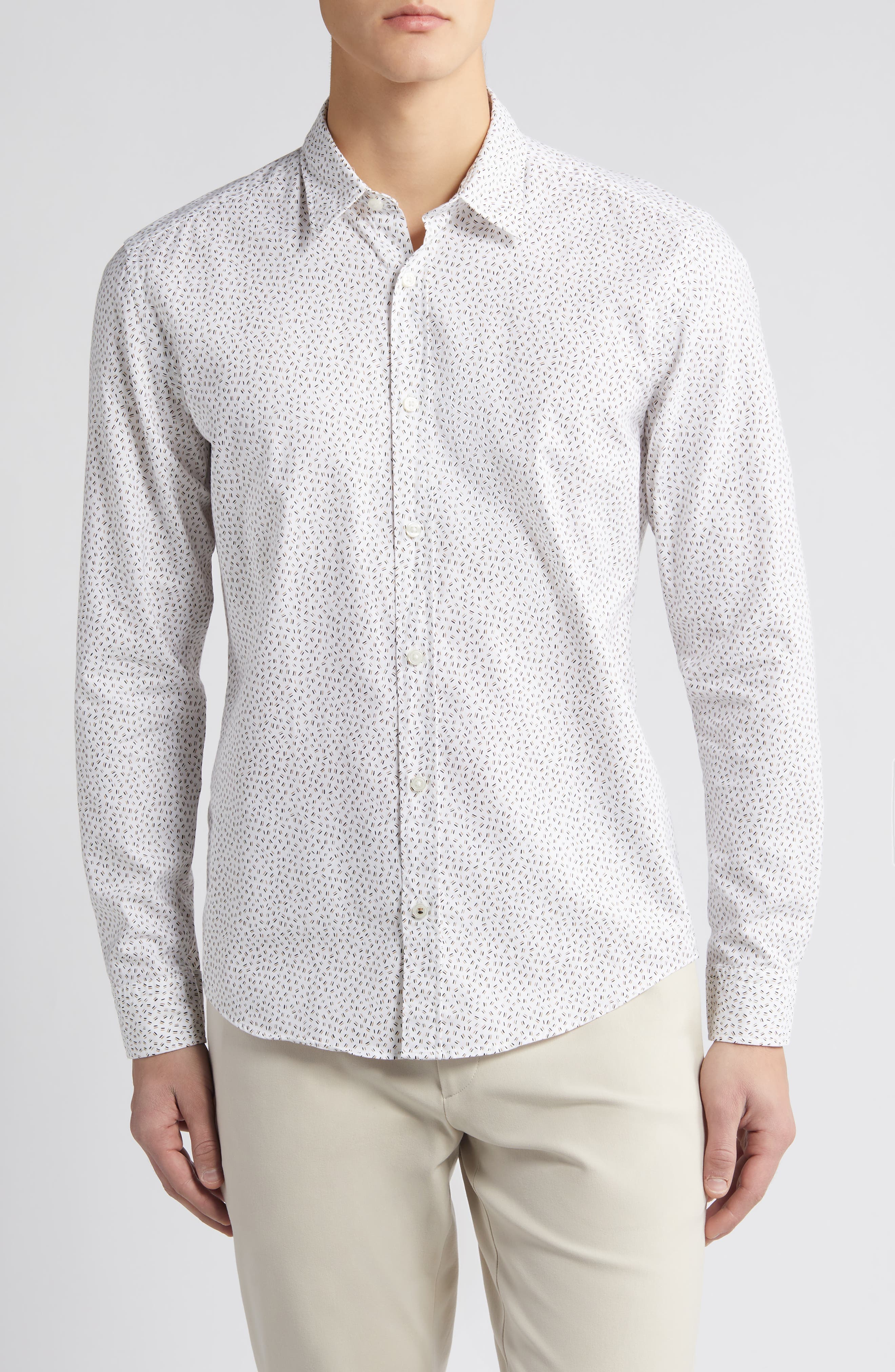 Liam Ditsy Print Button-Up Shirt - image 1