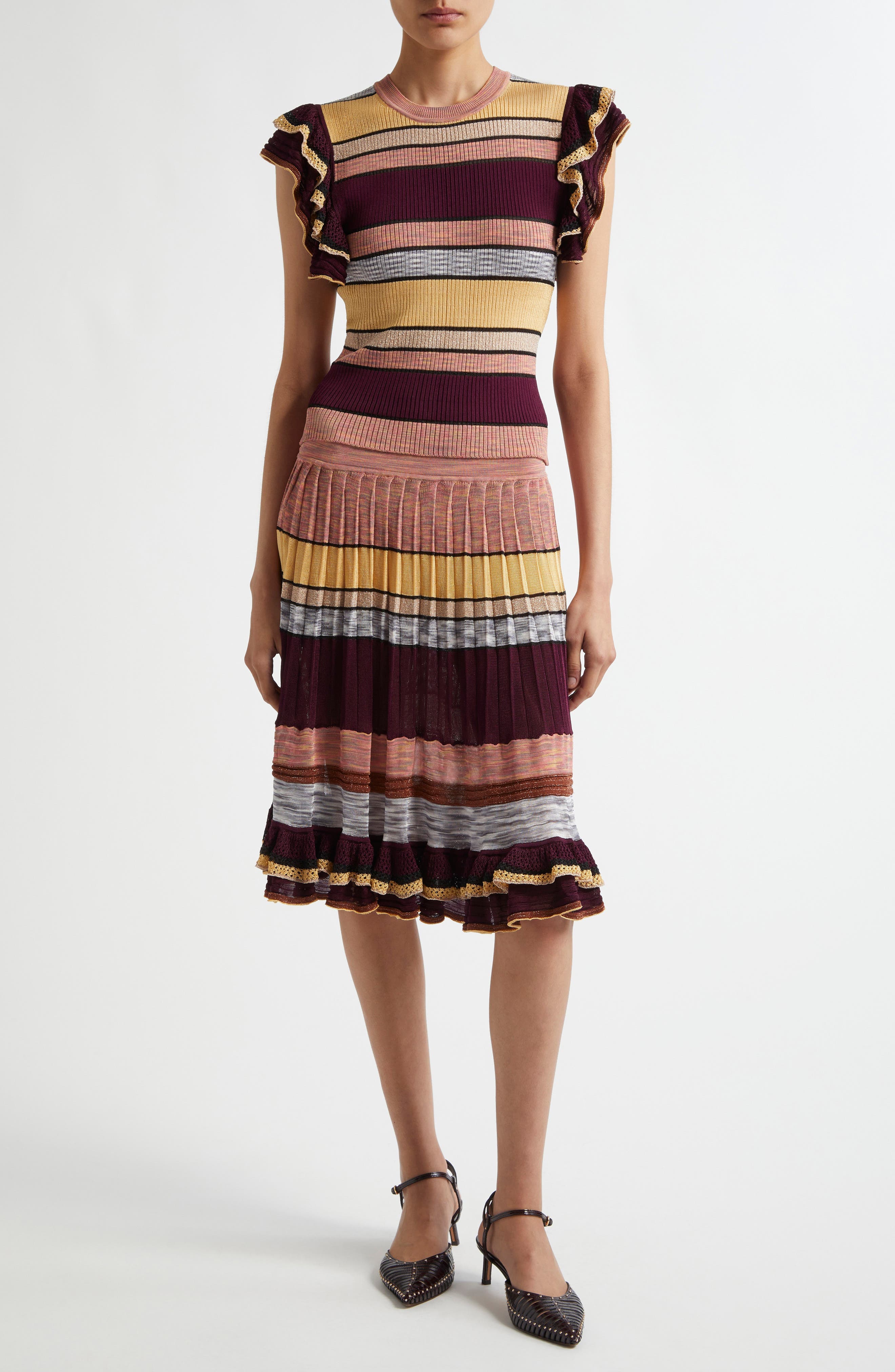 Cecile Metallic Stripe Knit Top - image 2