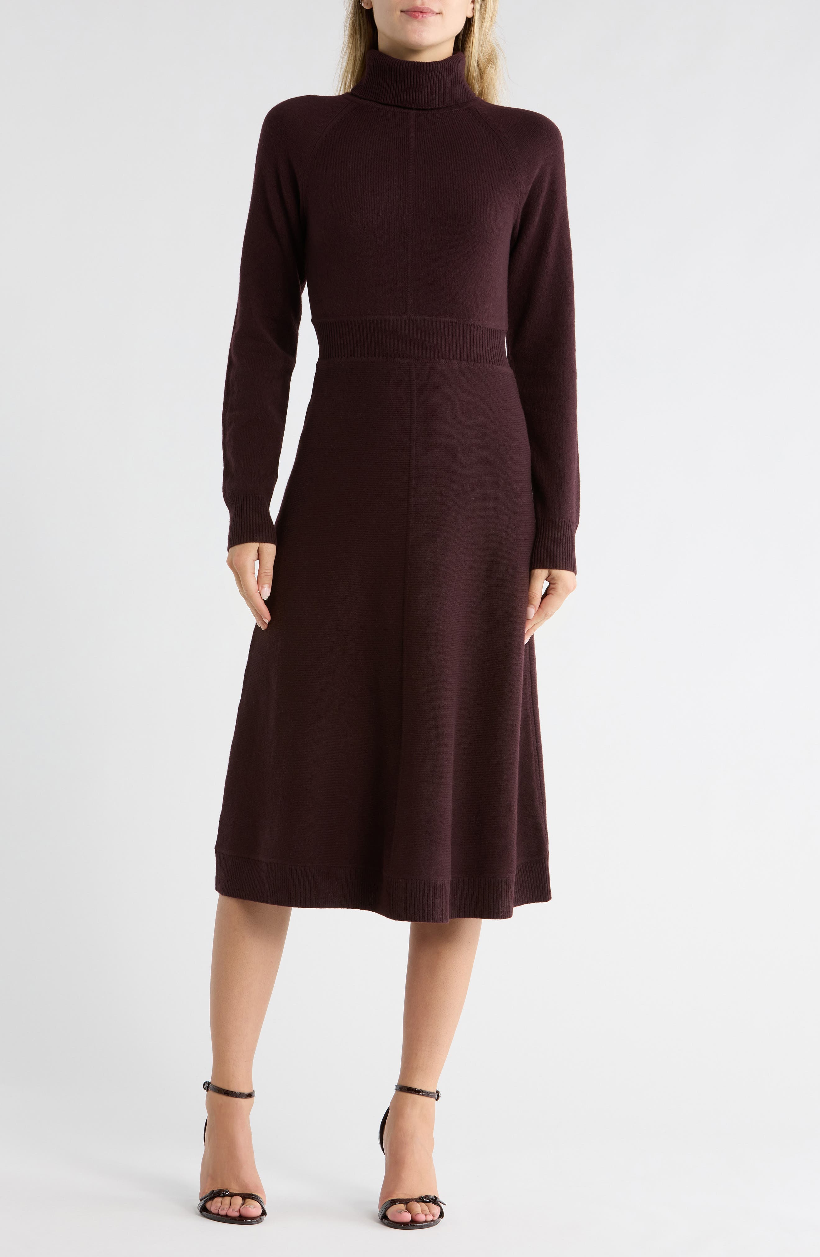Bethany Long Sleeve Wool Turtleneck Sweater Dress - image 1