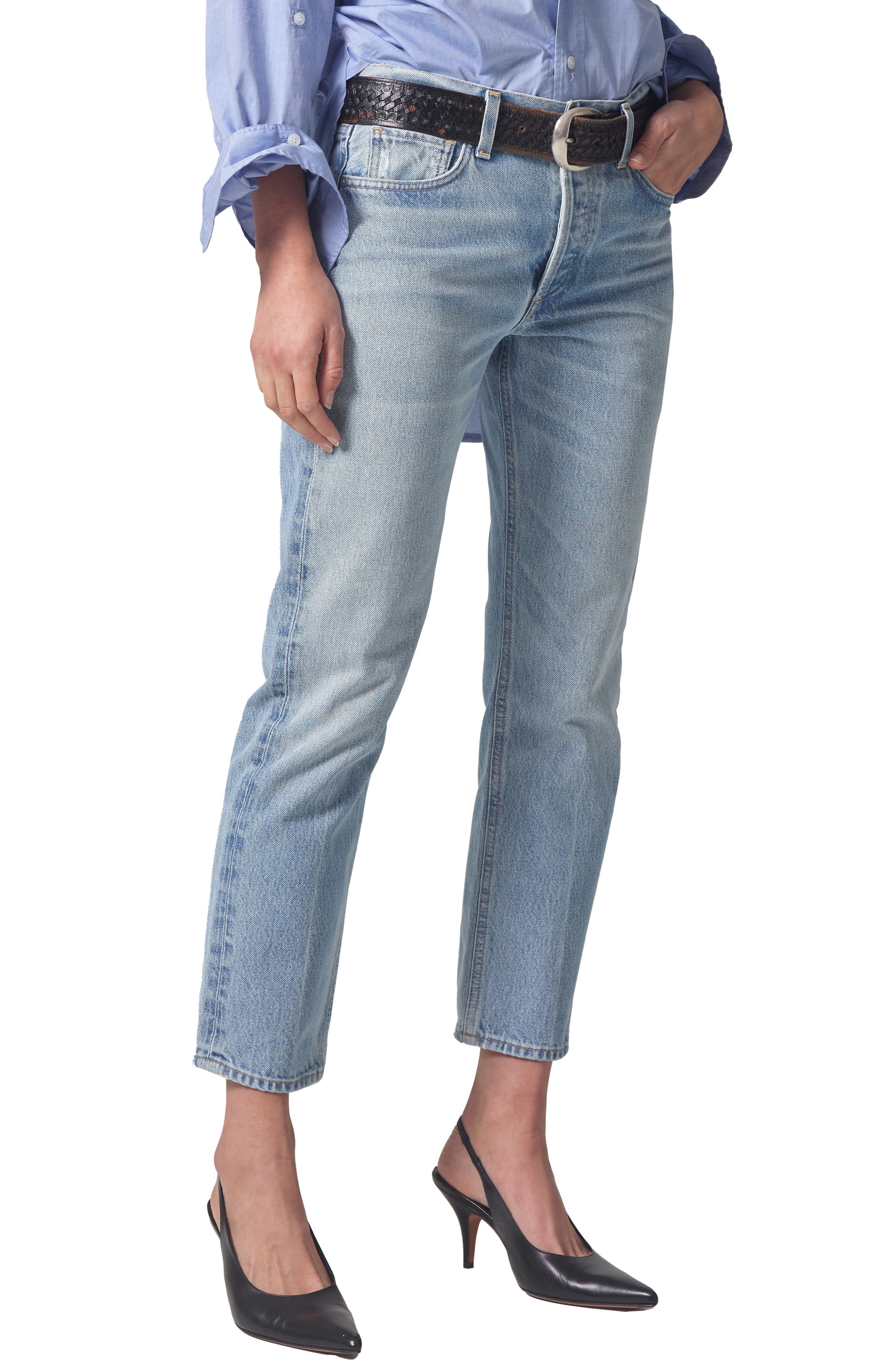 Isla High Waist Organic Cotton Ankle Straight Leg Jeans - image 1