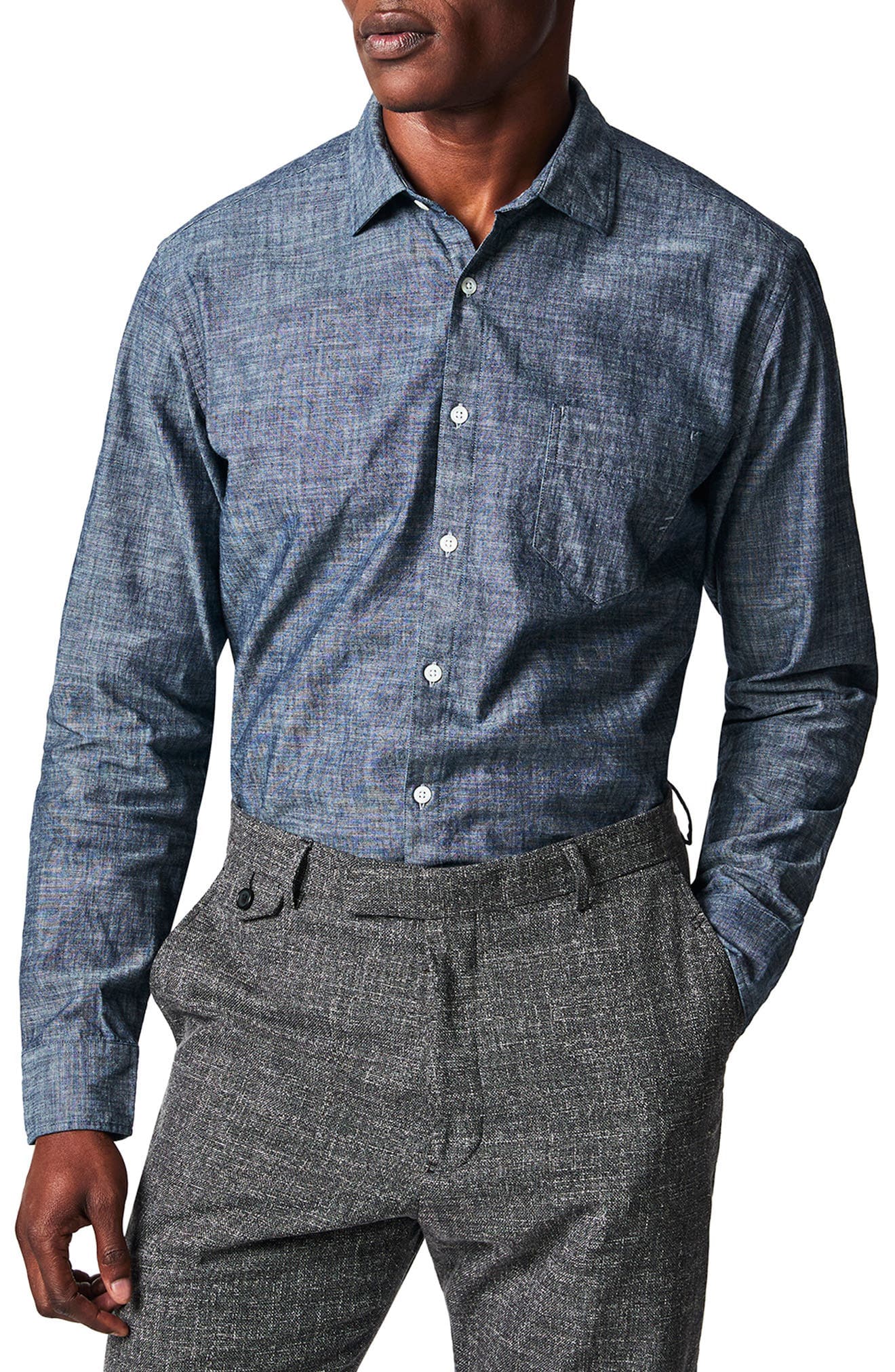 Pickwick Organic Cotton Chambray Button-Up Shirt - image 1