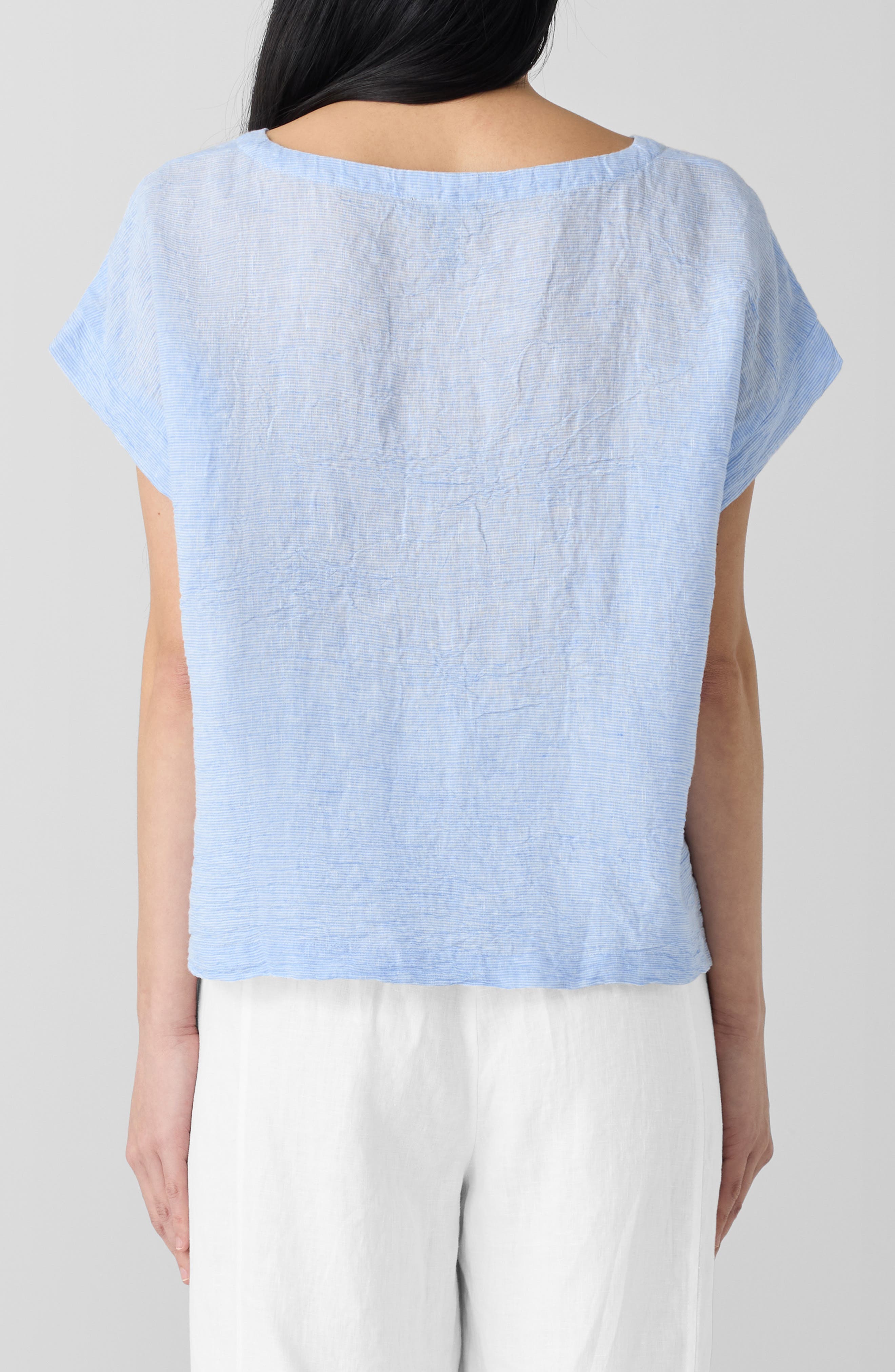 Stripe Crinkle Organic Linen Top - image 2