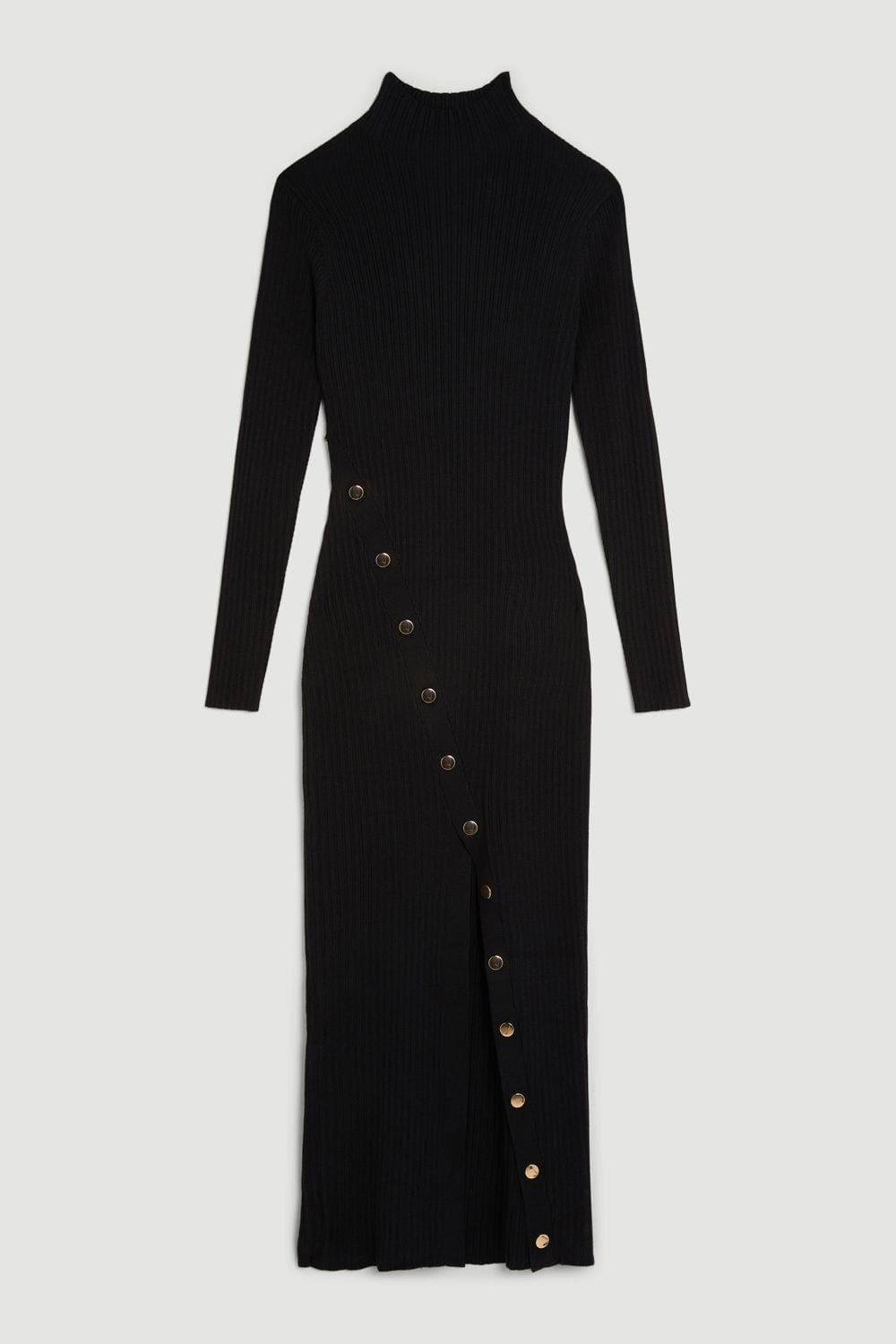 Viscose Popper Split Knit Midi Dress - image 2