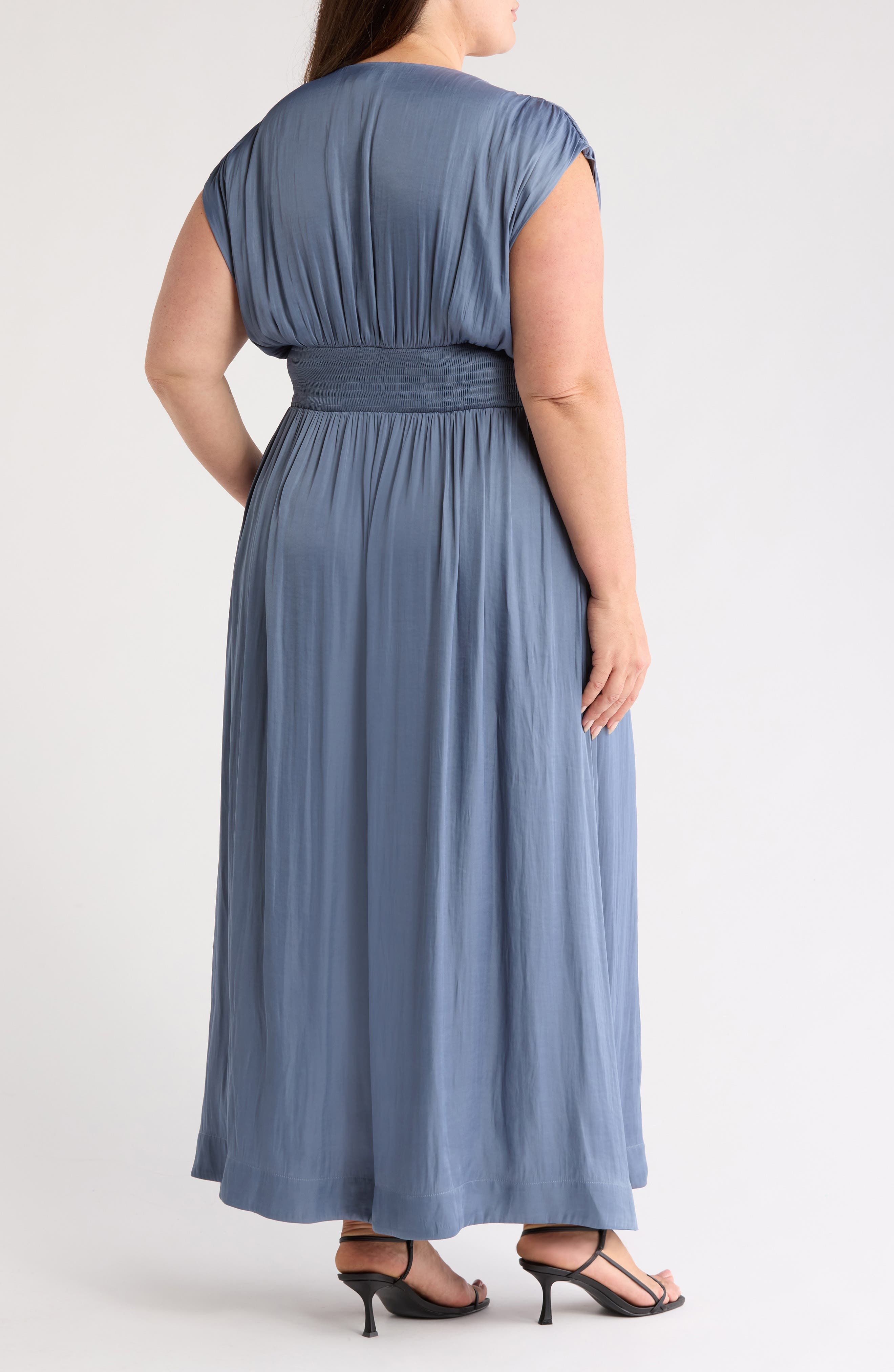 Smocked Satin Maxi Dress - image 2