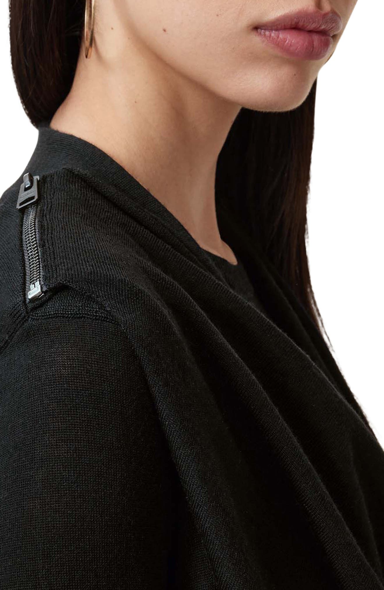 Drina Draped Front Long Sleeve Merino Wool Dress - image 2