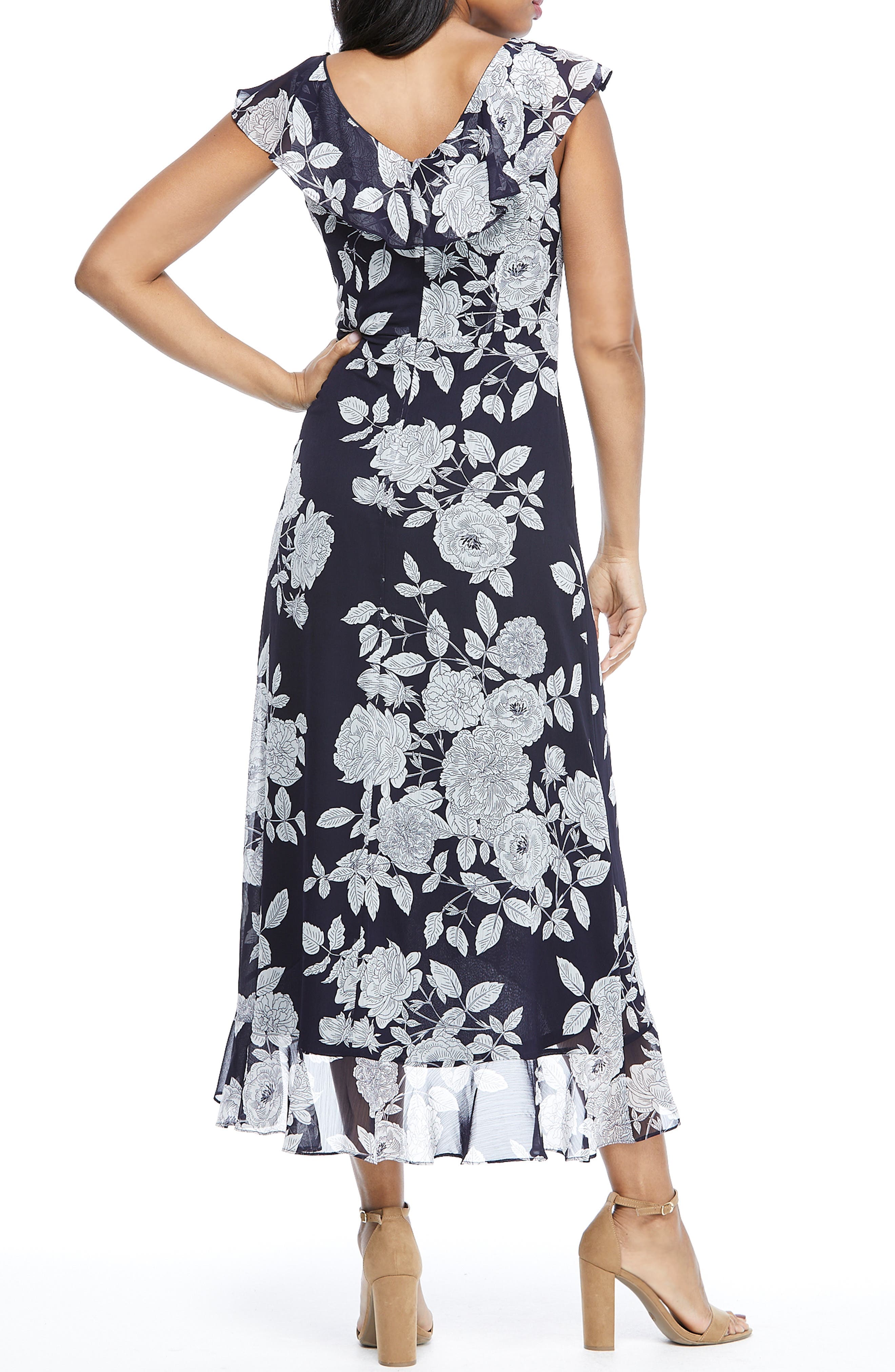 Floral Ruffle Sleeveless Faux Wrap Maxi Dress - image 2