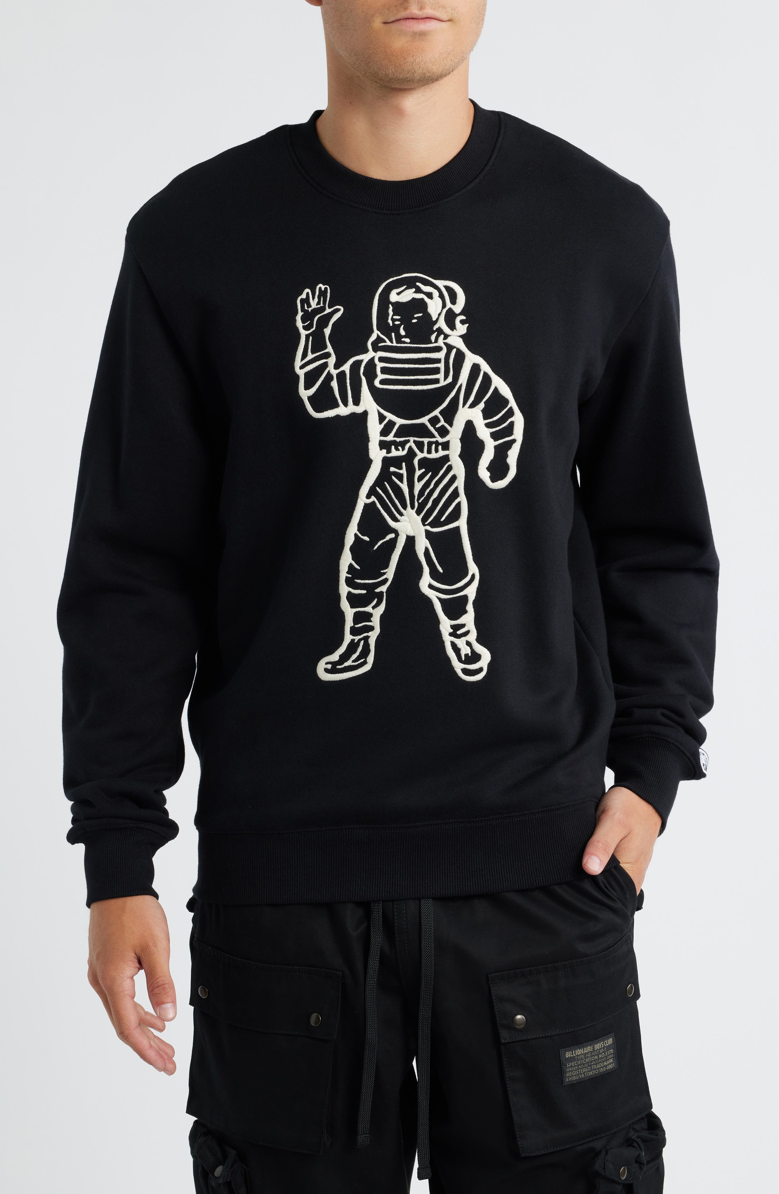 BB Astronaut Embroidered Cotton Crewneck Sweatshirt - image 1