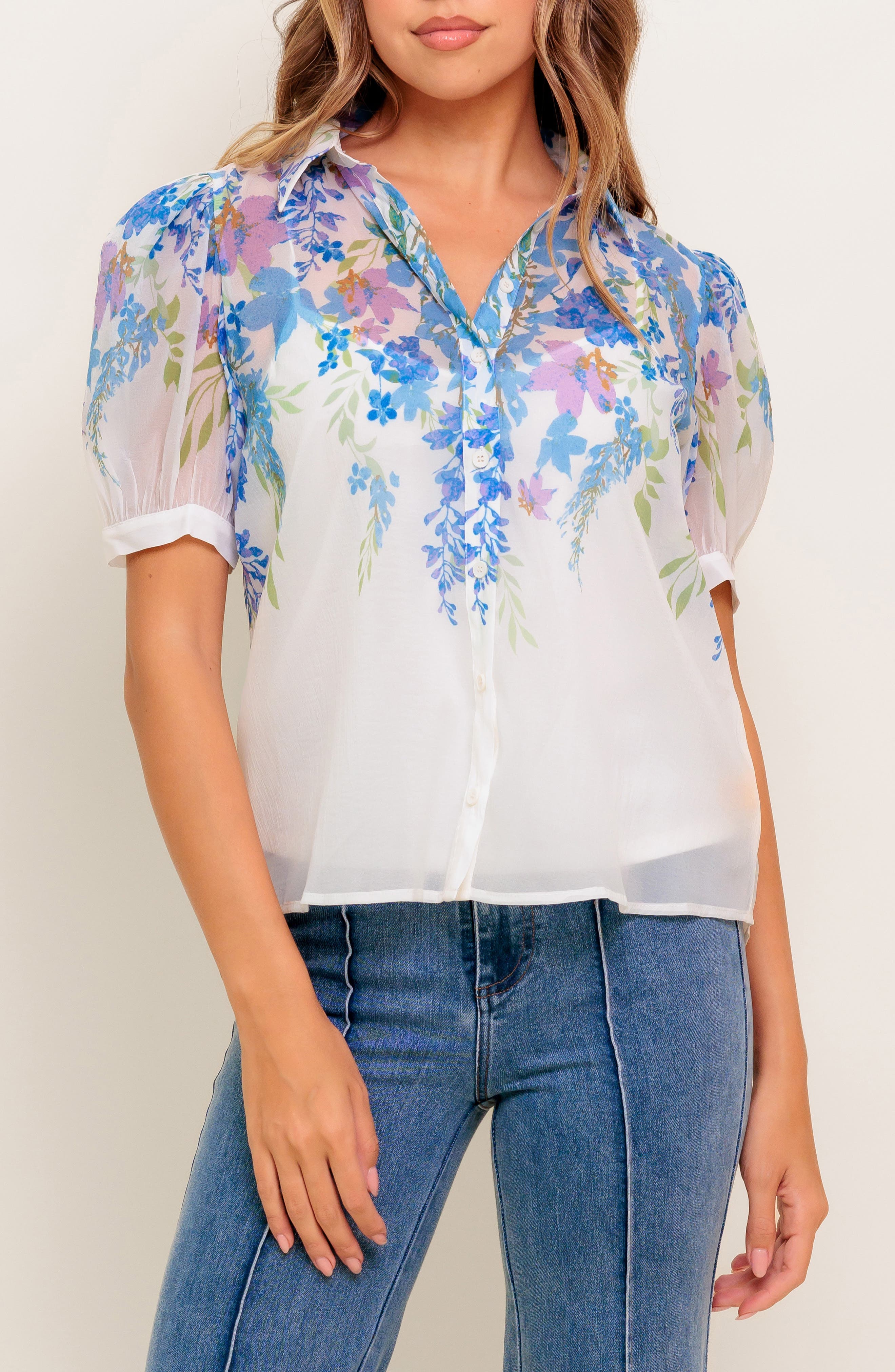 Short Sleeve Woven Top - image 1
