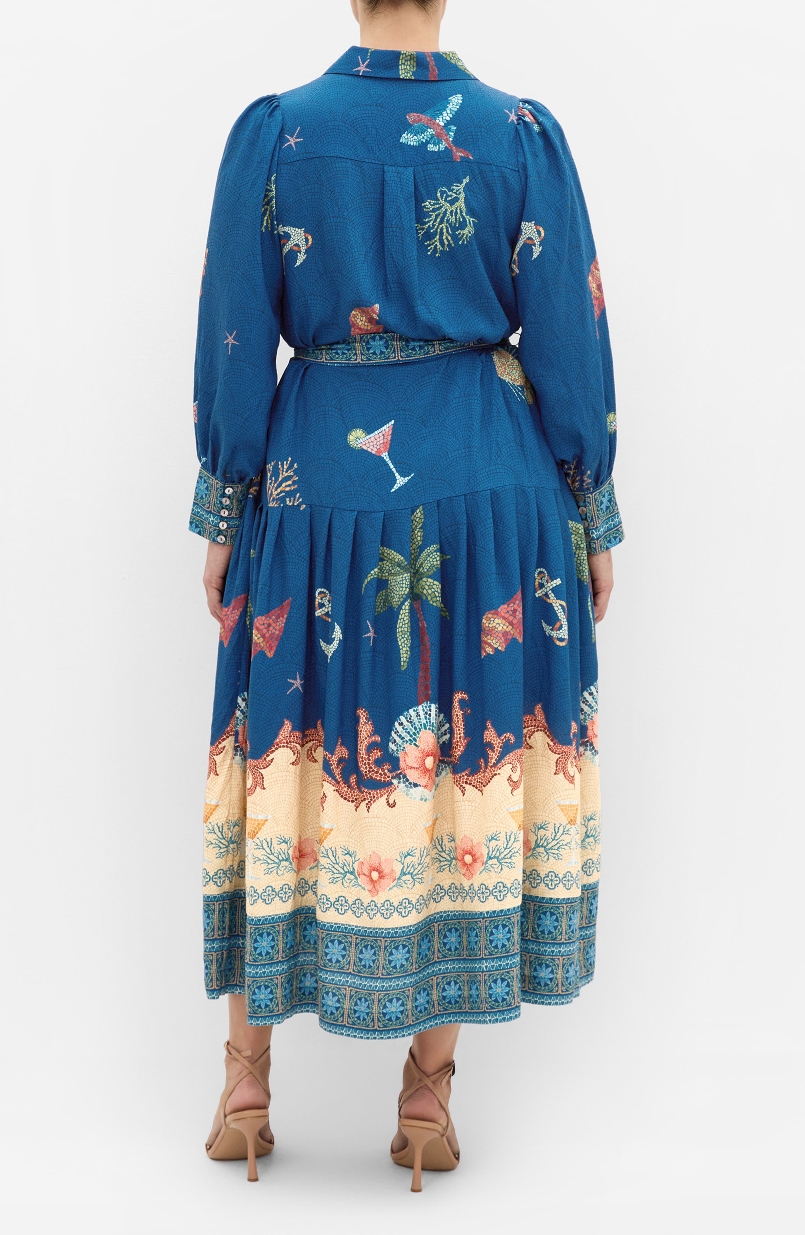 Ezra Mixed Print Long Sleeve Maxi Shirtdress - image 4
