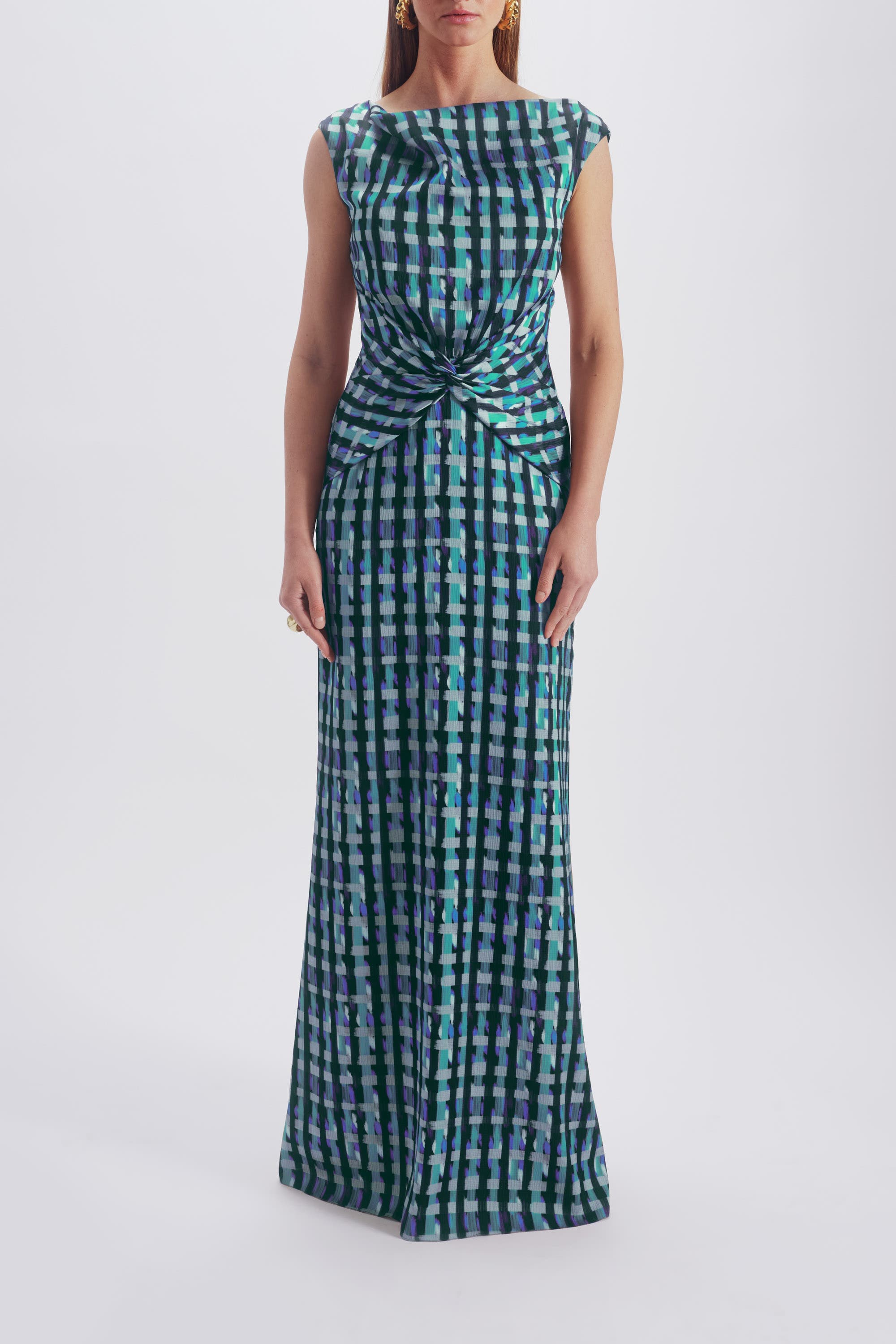 Printed Twist Knot Gown