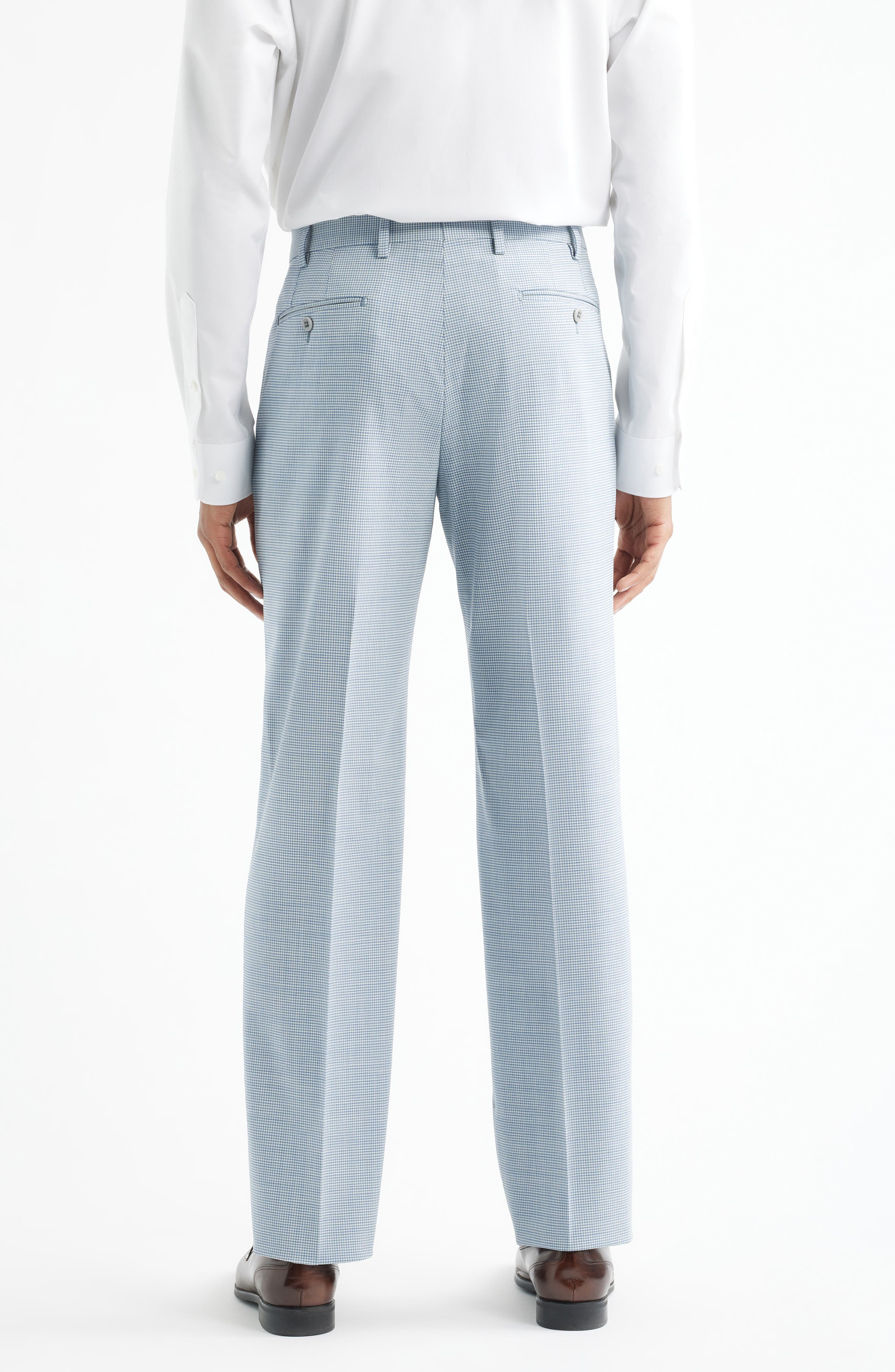 Devon Flat Front Plaid Wool Dress Pants - image 4