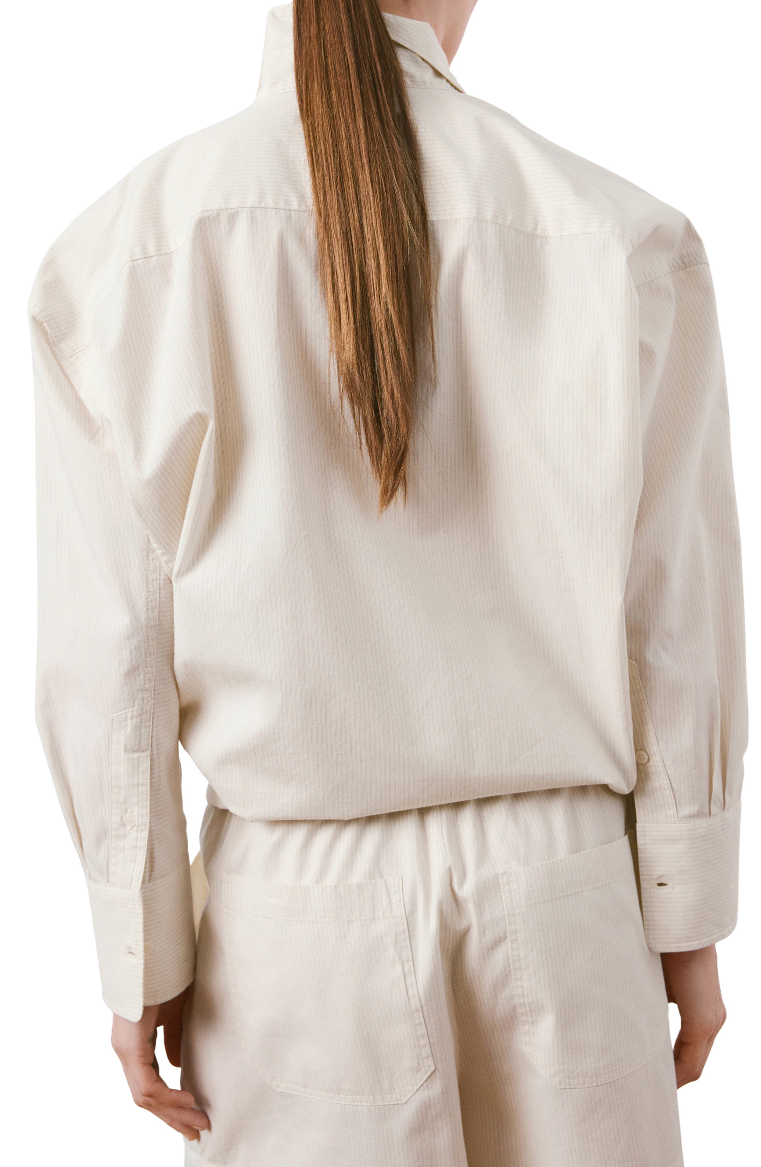 Stripe Oversize Cotton Button-Up Shirt - image 2