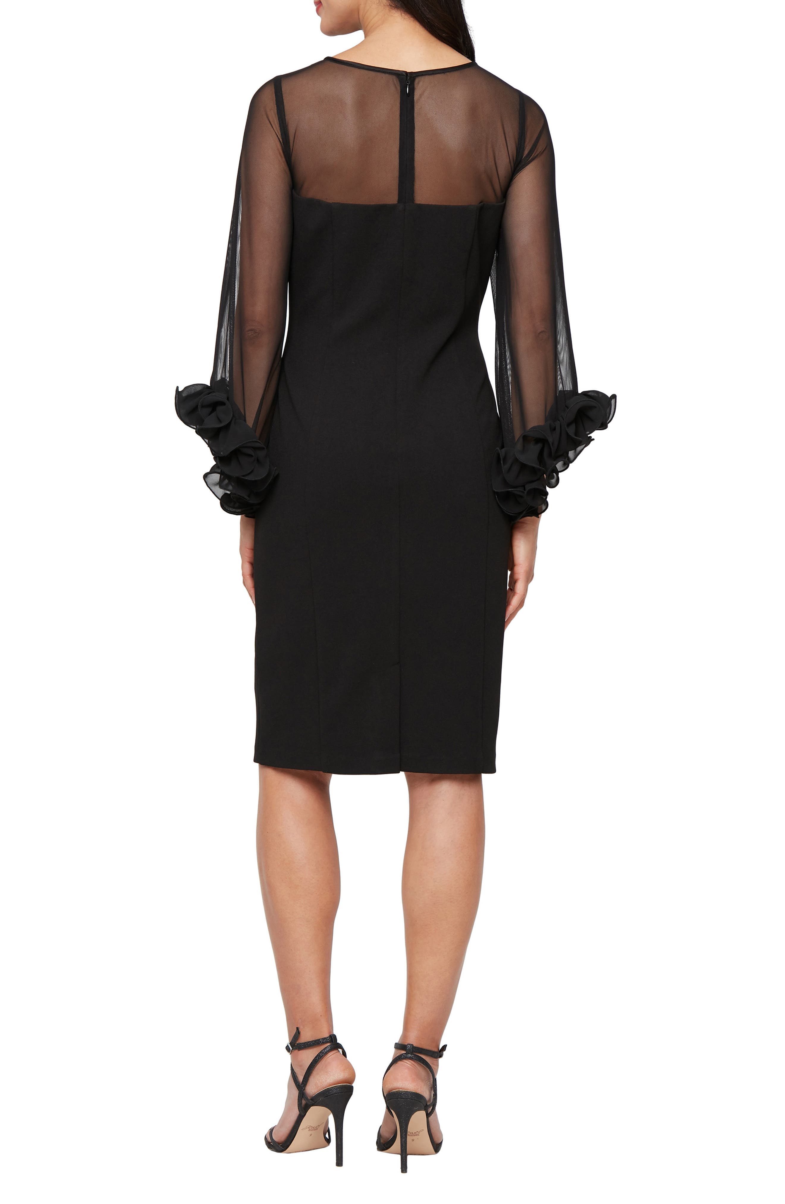 Long Sleeve Crepe Cocktail Dress - image 2