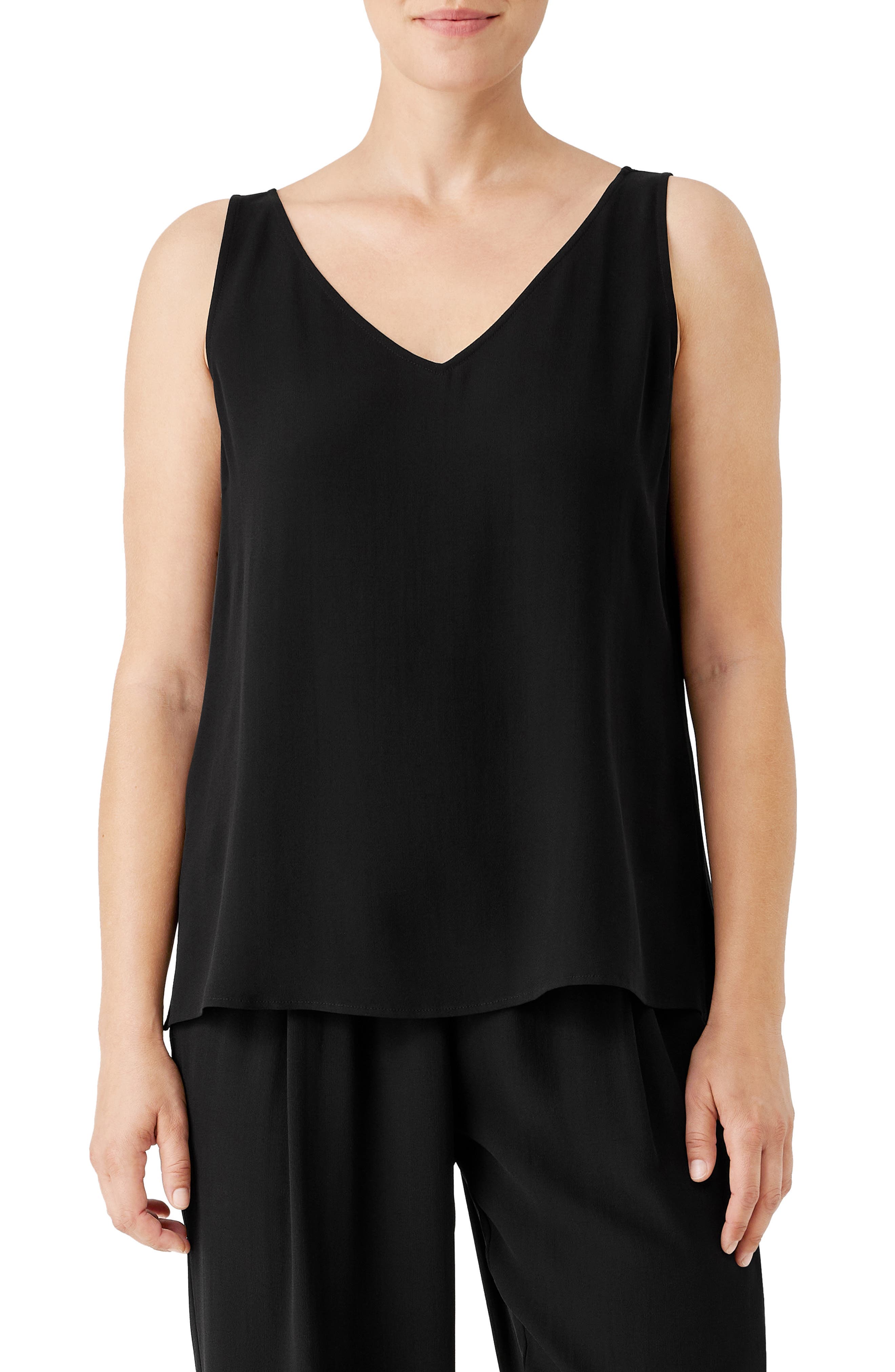 V-Neck Silk Tank Top - image 1