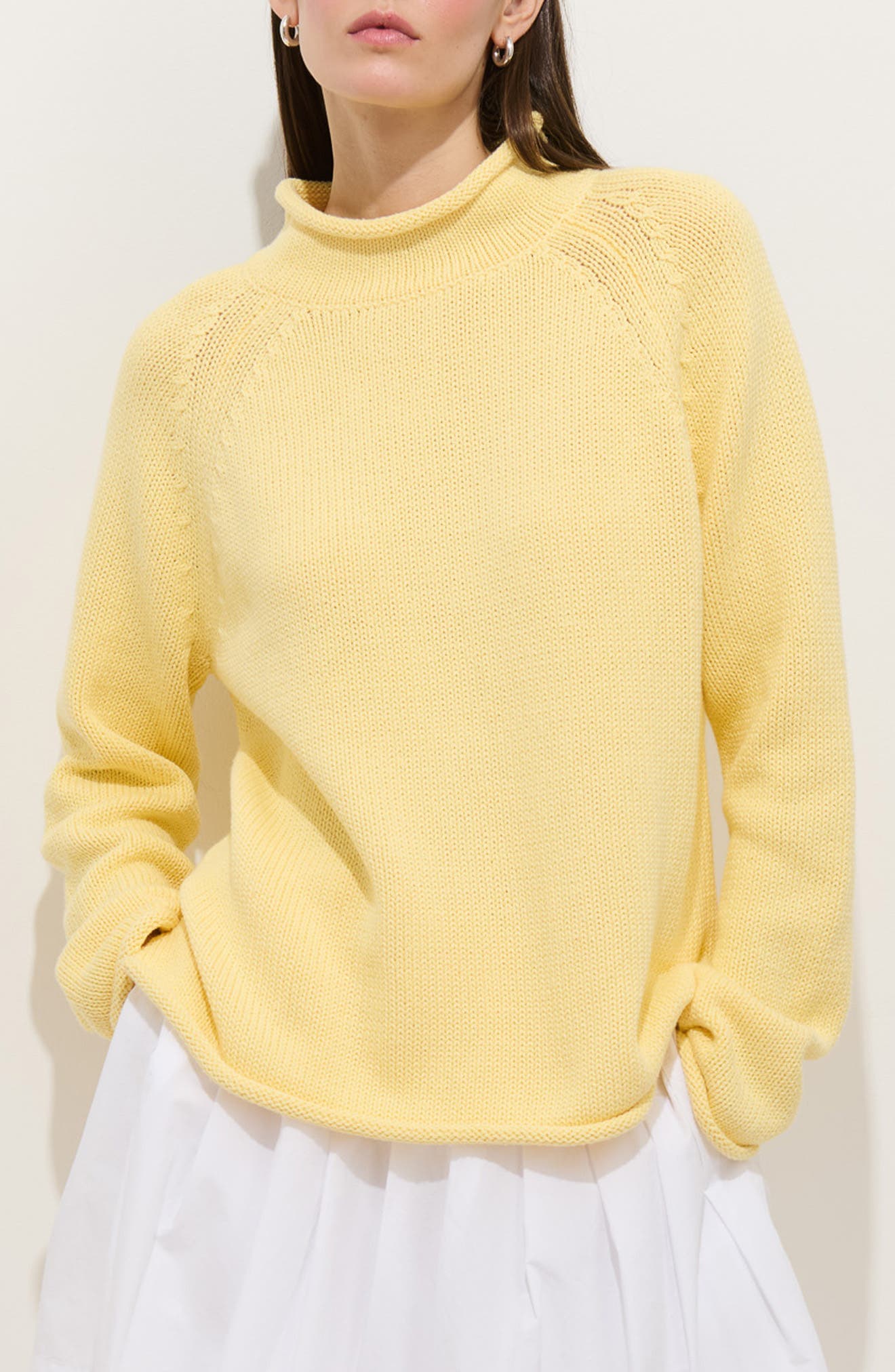 Eastport Roll Trim Long Sleeve Sweater - image 3