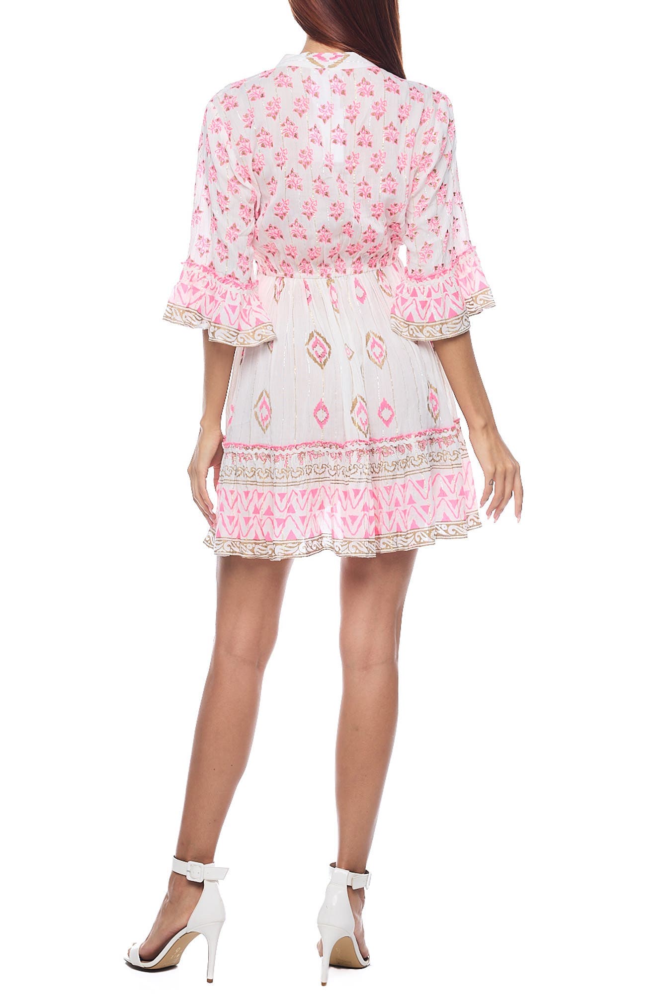 Plunge Three-Quarter Sleeve Minidress - image 2