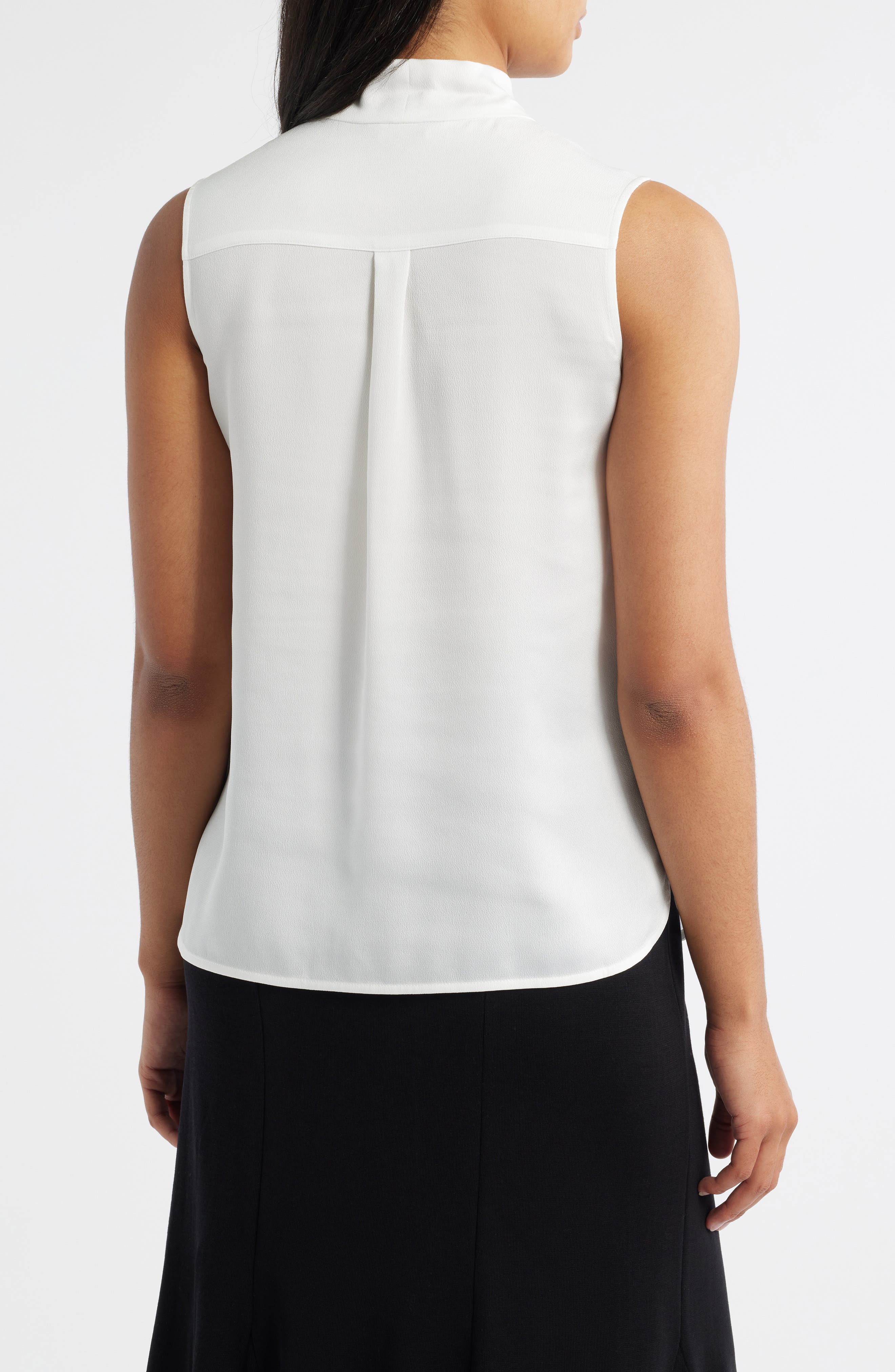 Pussybow Sleeveless Button-Up Shirt - image 2