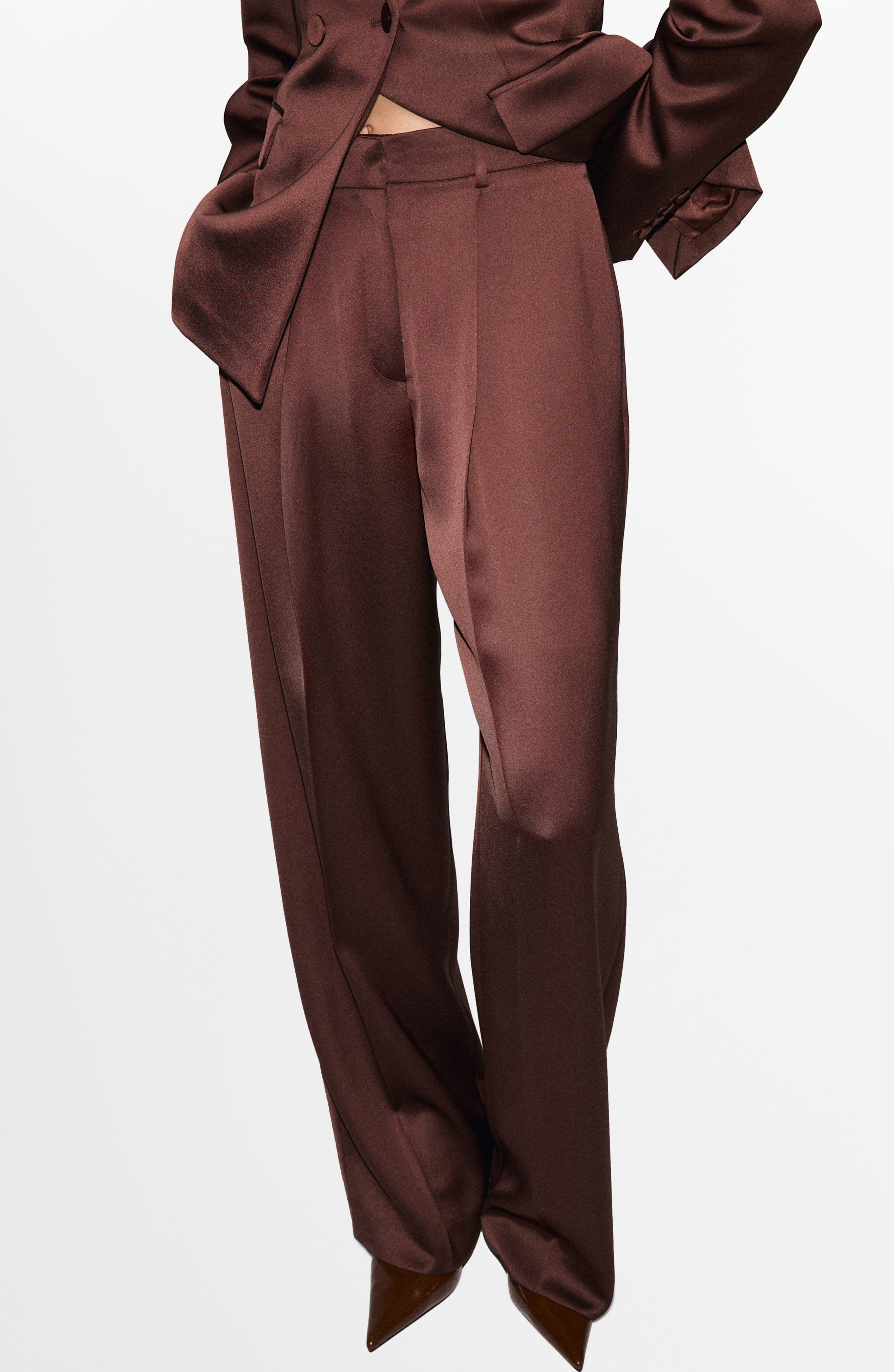 Pleated Satin Pants - image 1