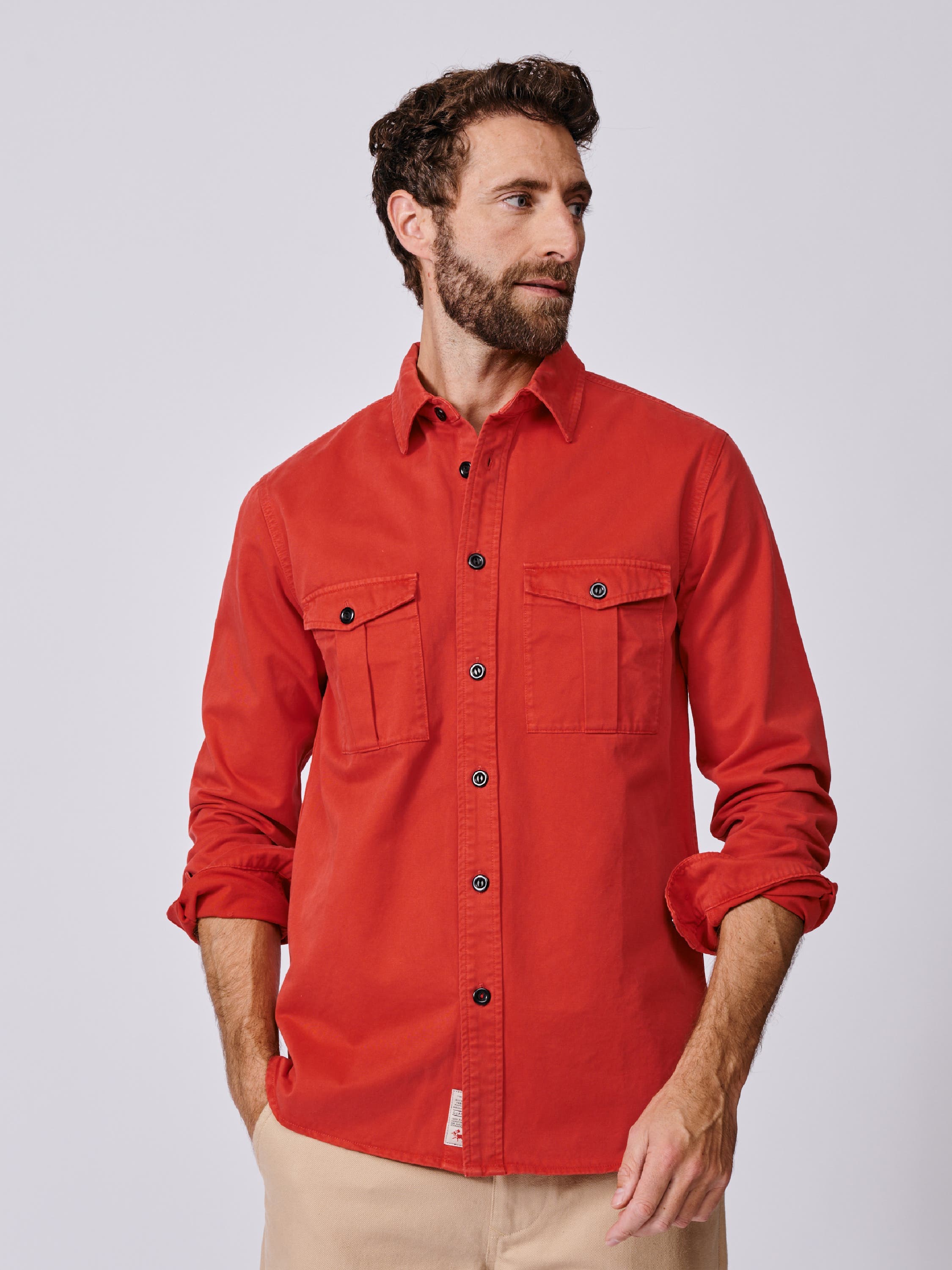 Cole Long Sleeve Twill Overshirt - image 5