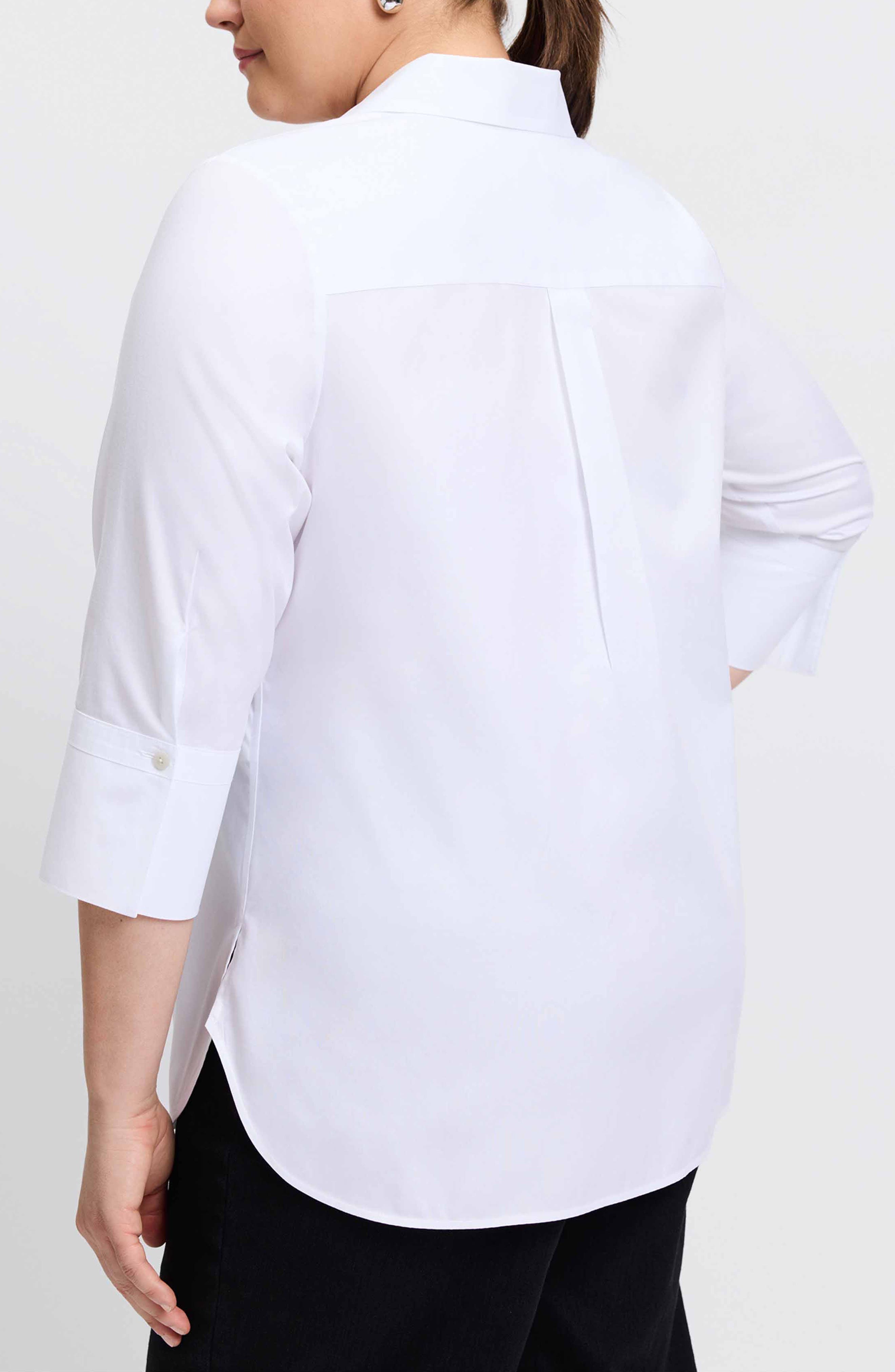 Madison Non-Iron Three-Quarter Sleeve Cotton Button-Up Shirt - image 2