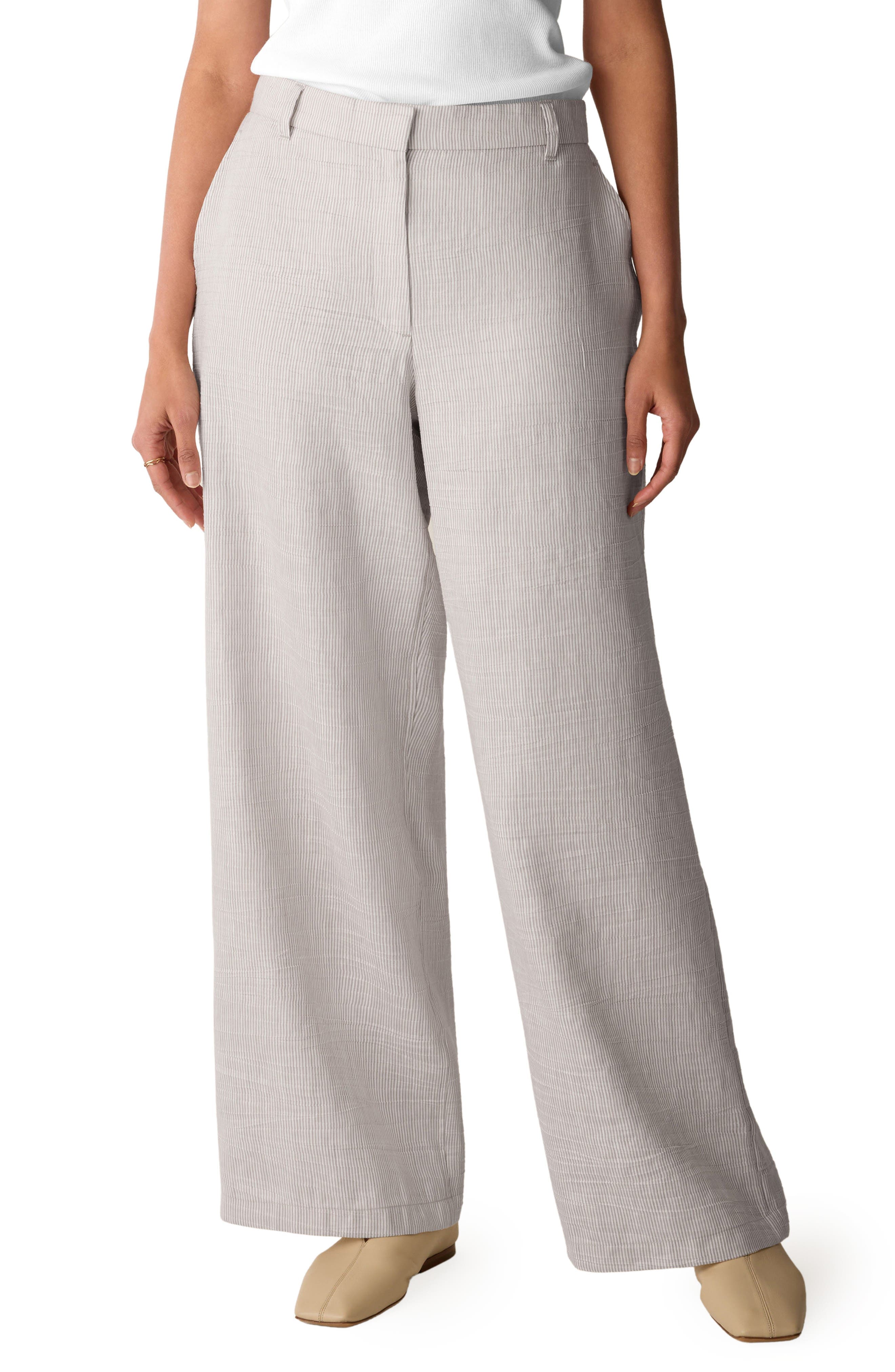 High Waist Linen Blend Wide Leg Pants - image 1