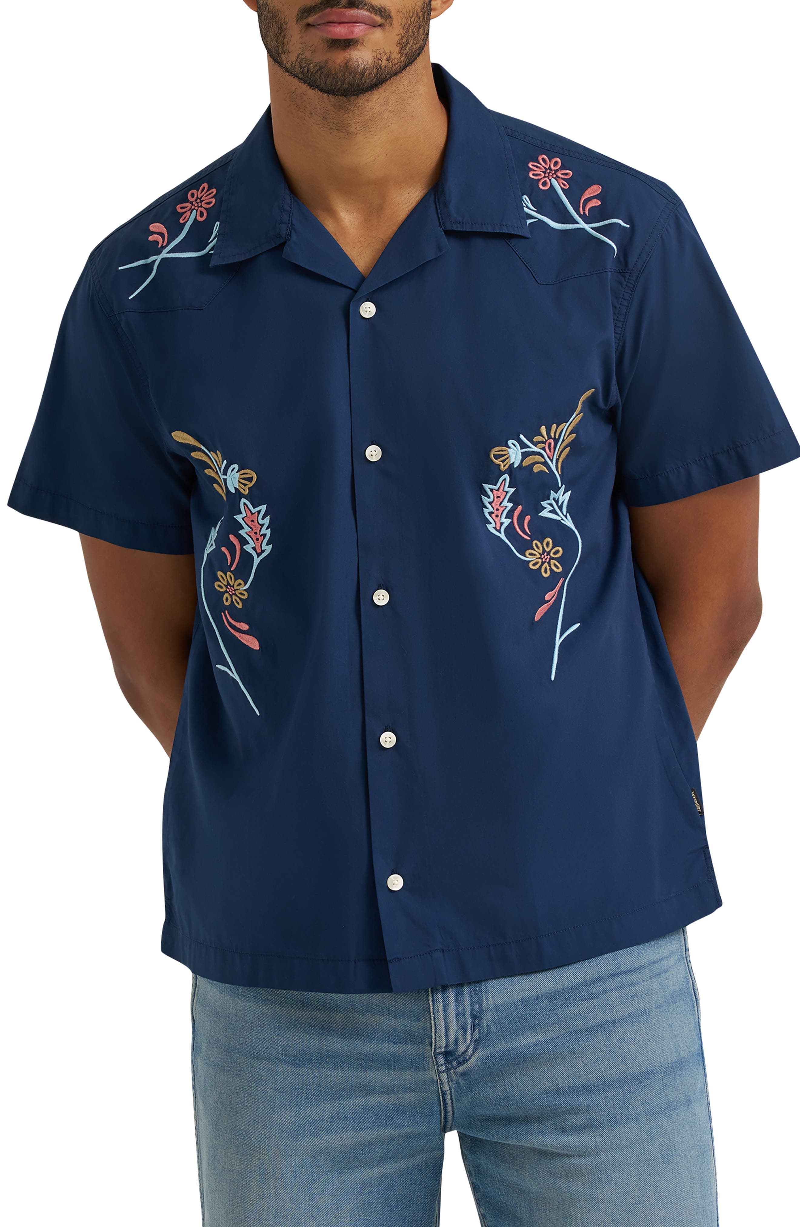 Embroidered Camp Shirt - image 1