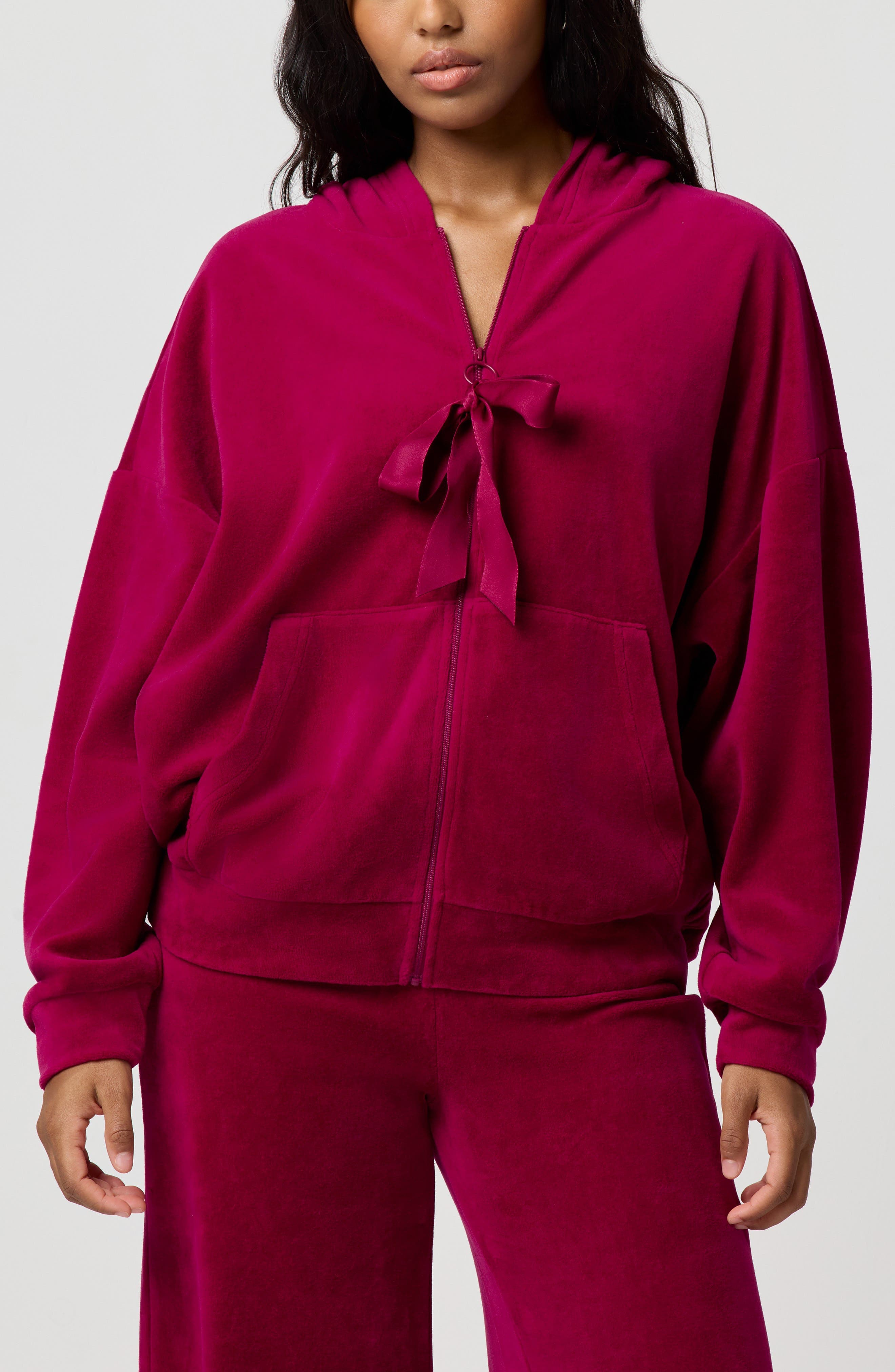 Velour Bow Hoodie - image 3