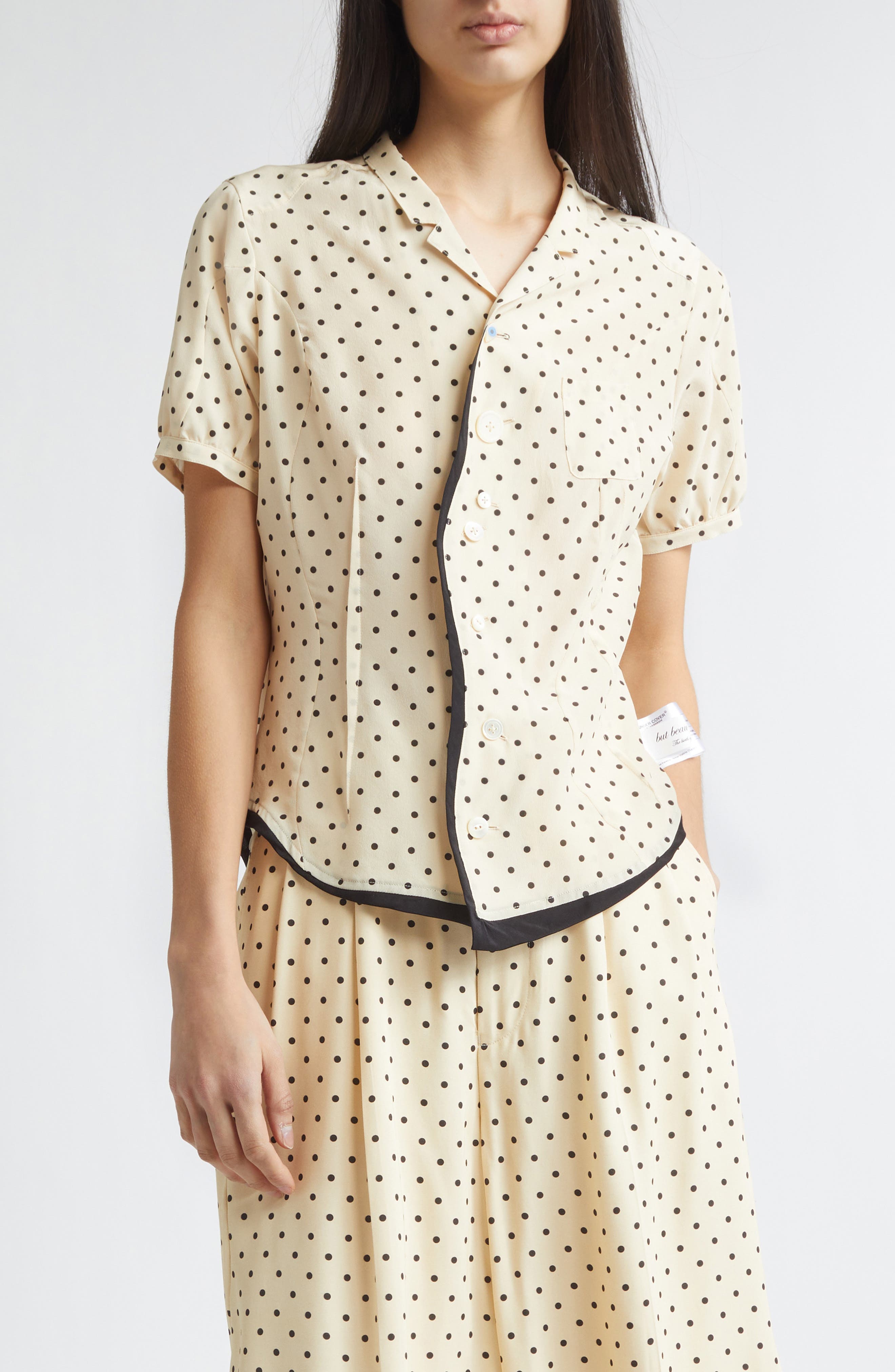 Polka Dot Silk Camp Shirt - image 1