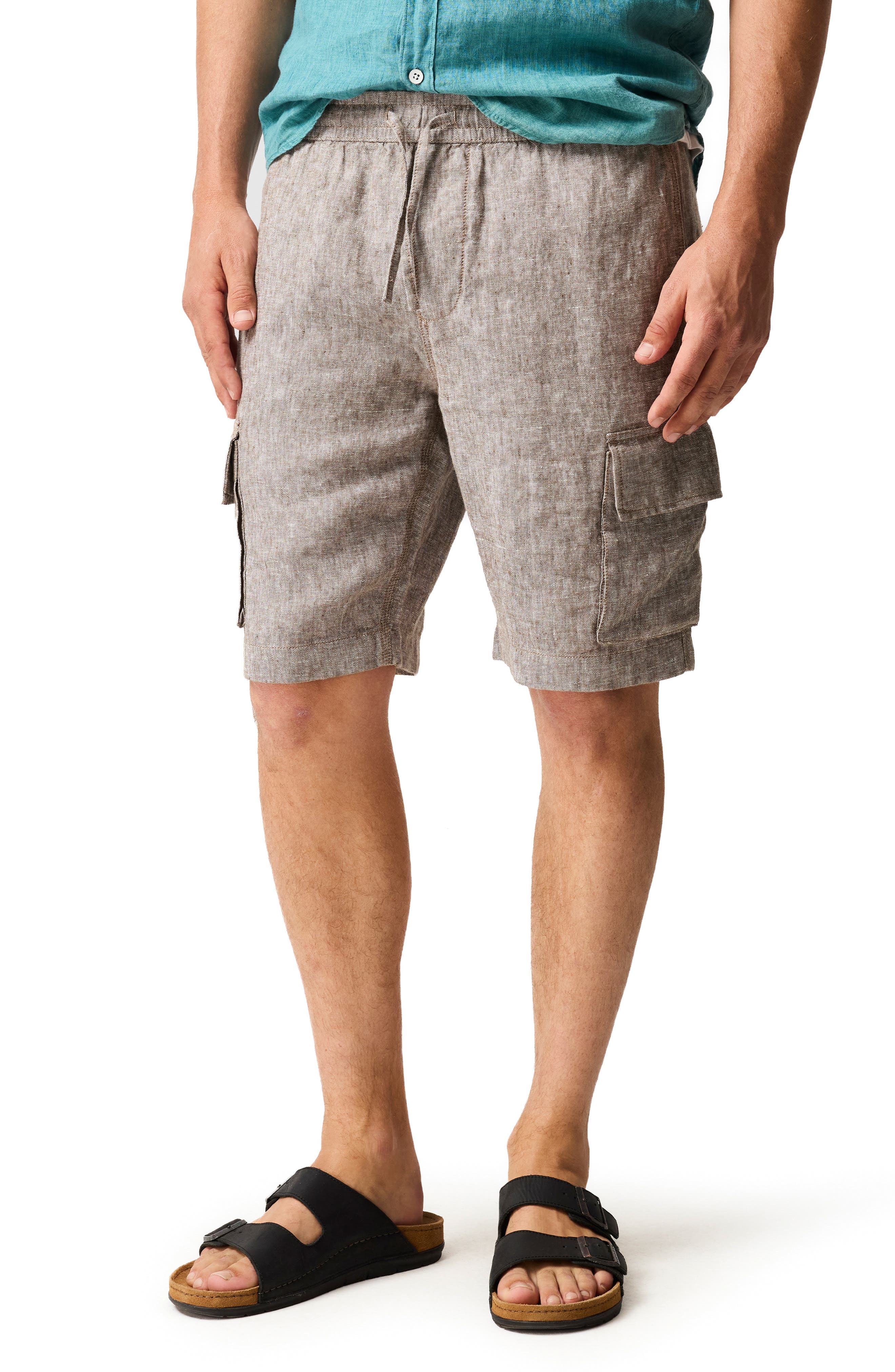 Resort Slub Linen Drawstring Cargo Shorts - image 1