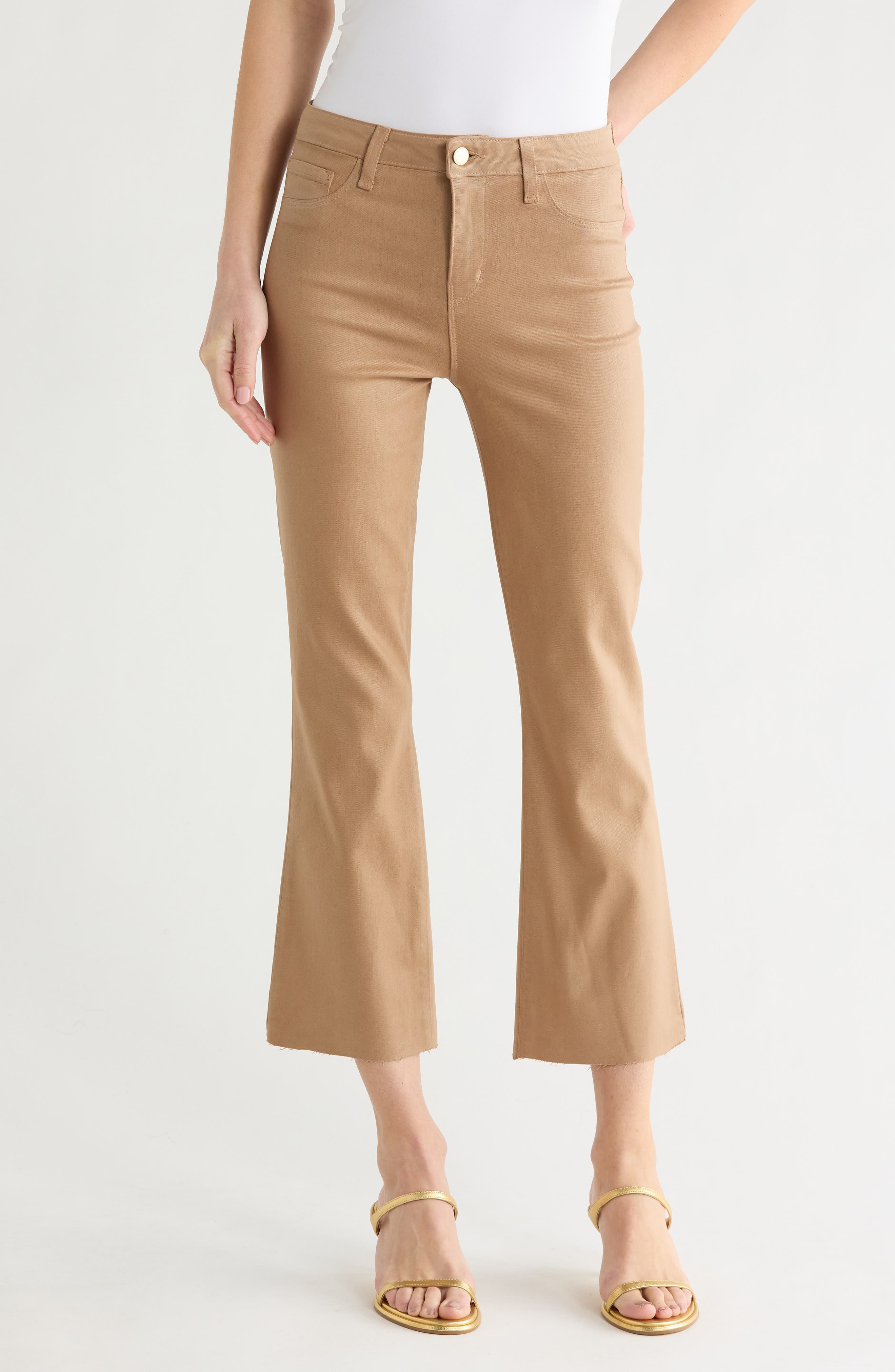 Kendra Coated High Waist Crop Flare Jeans - image 3