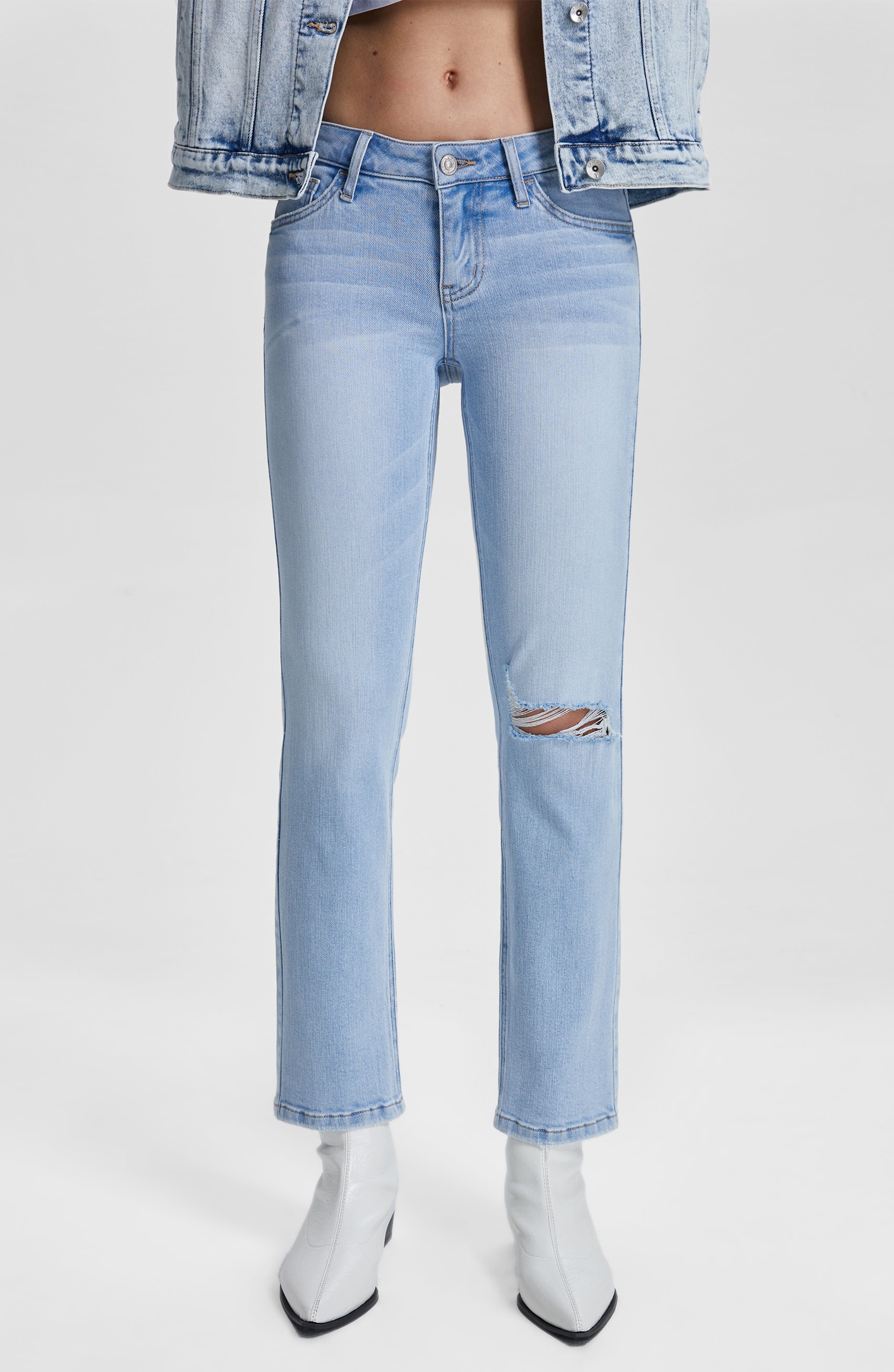Ally Super Low Rise Slim Straight Leg Jeans - image 1