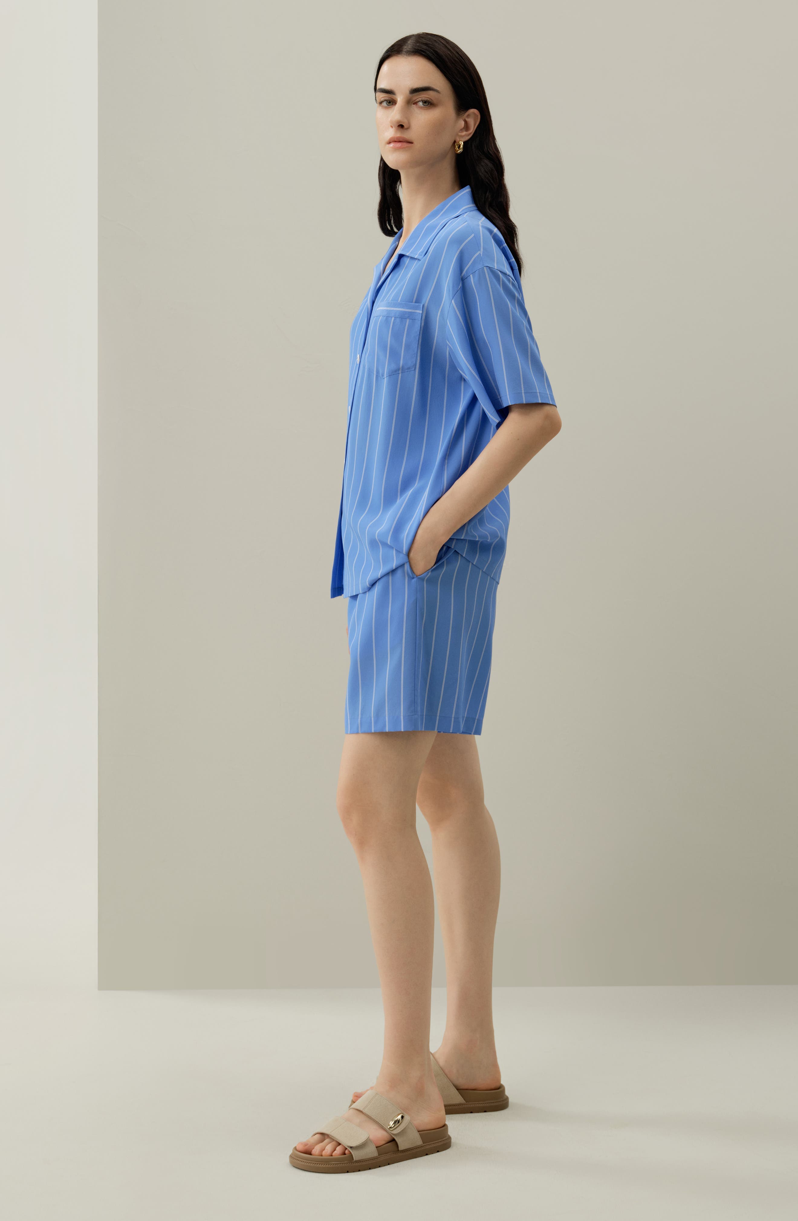 Amalfi Striped Cuban Collar Shirt - image 2