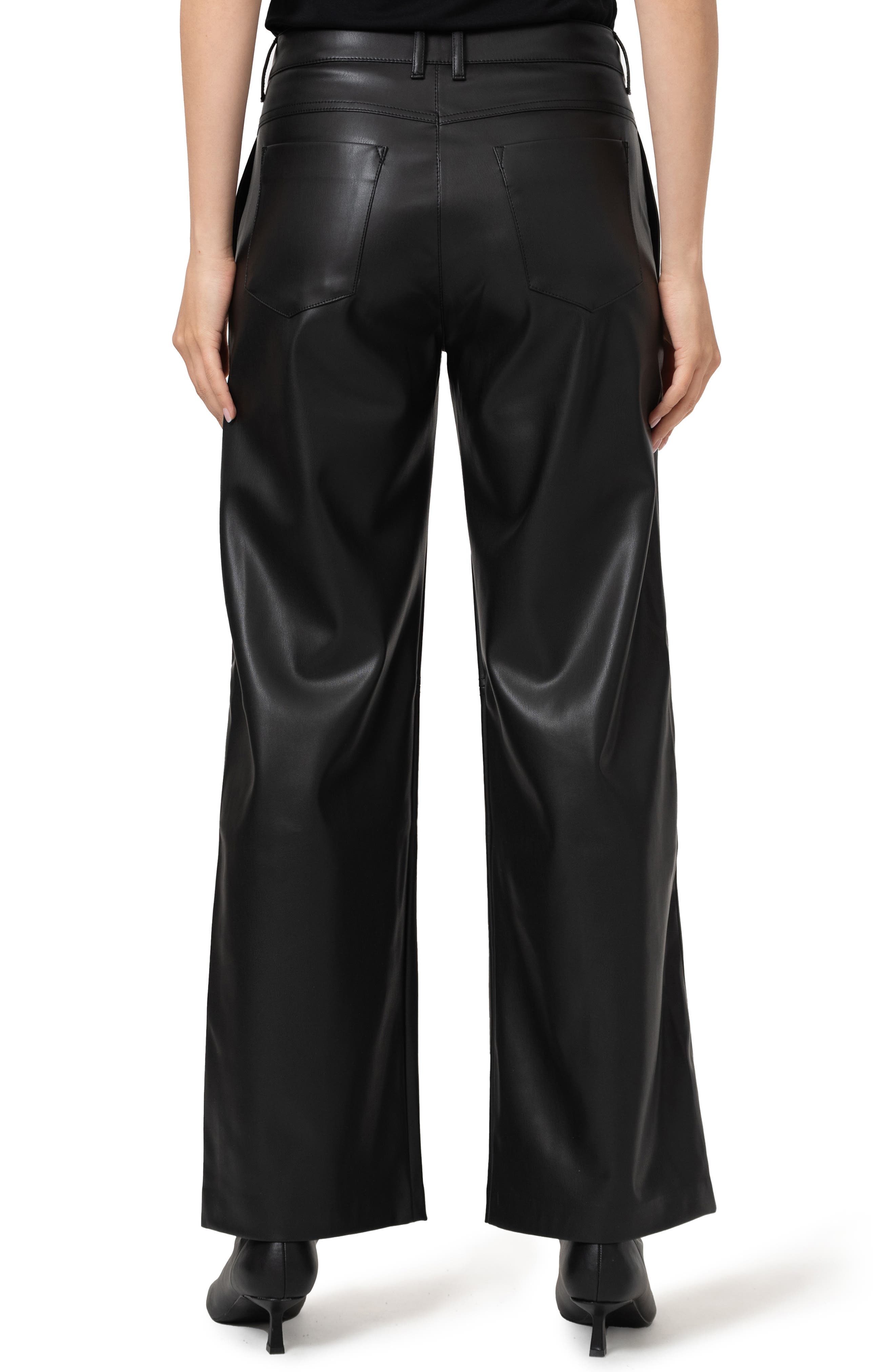 Faux Leather Wide Leg Pants - image 2