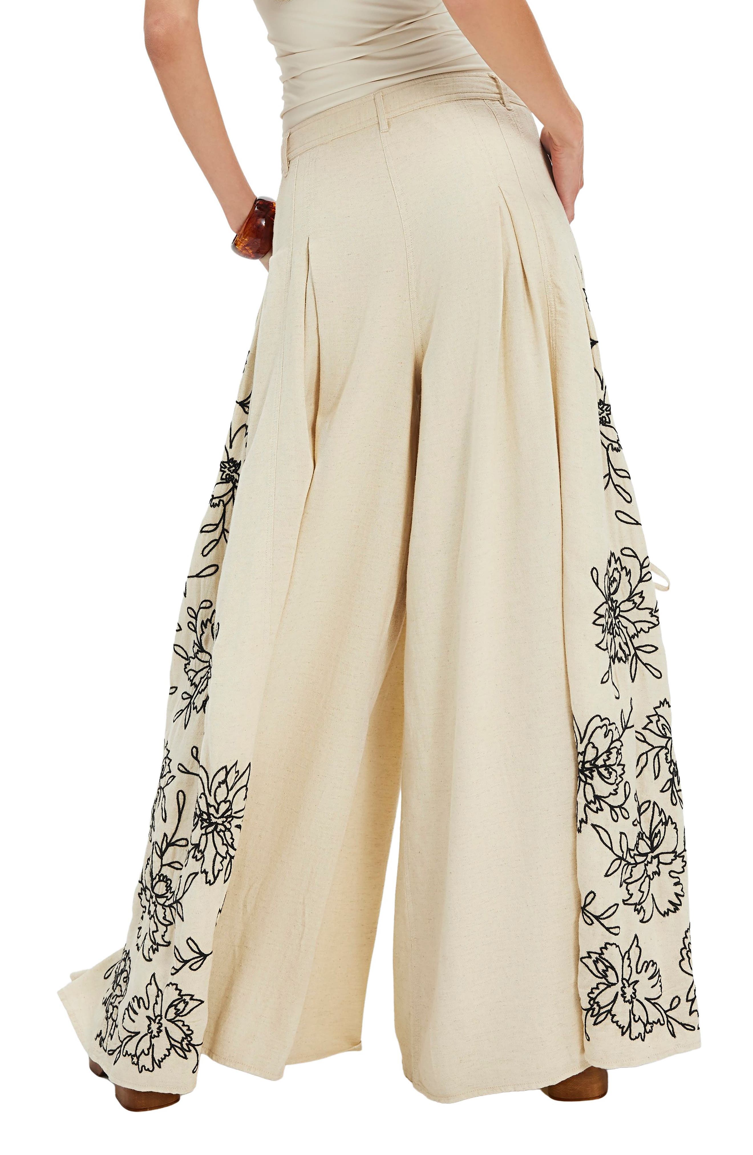 What You Know Floral Embroidery Wide Leg Pants - image 2