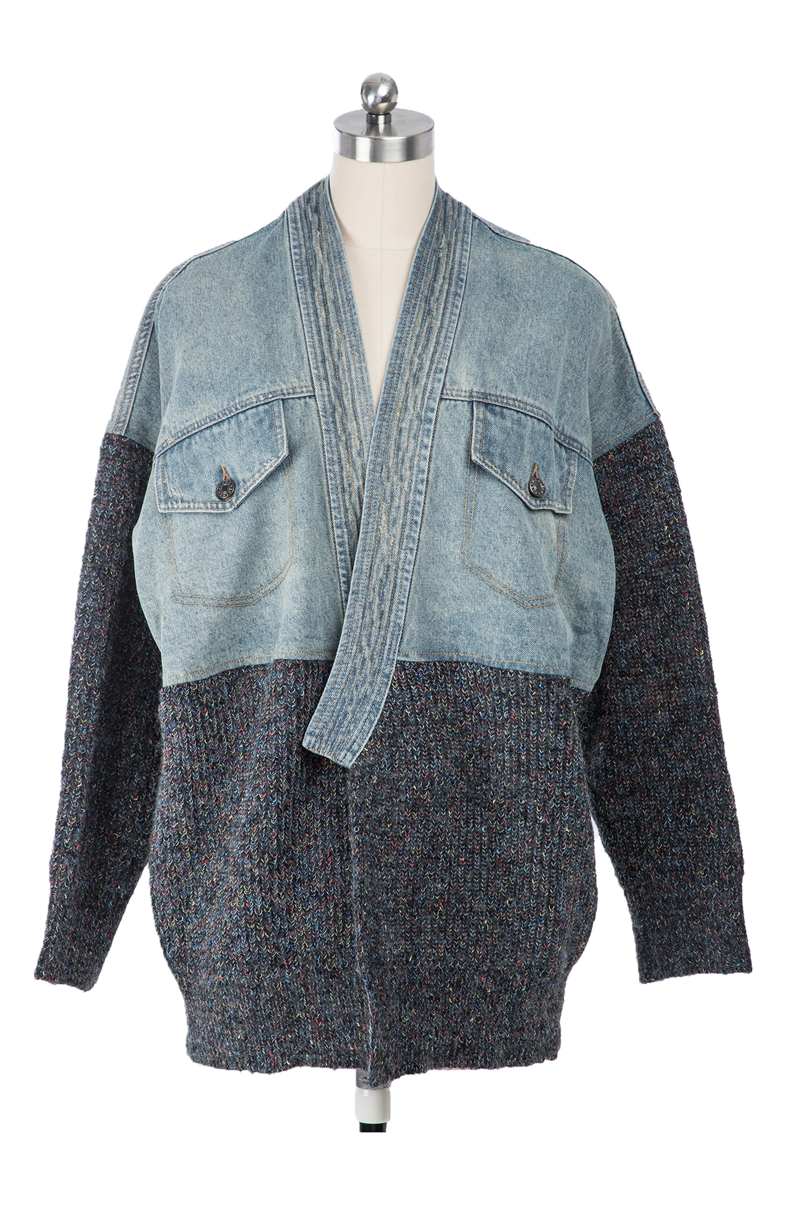 Denim Knit Topper Jacket - image 1