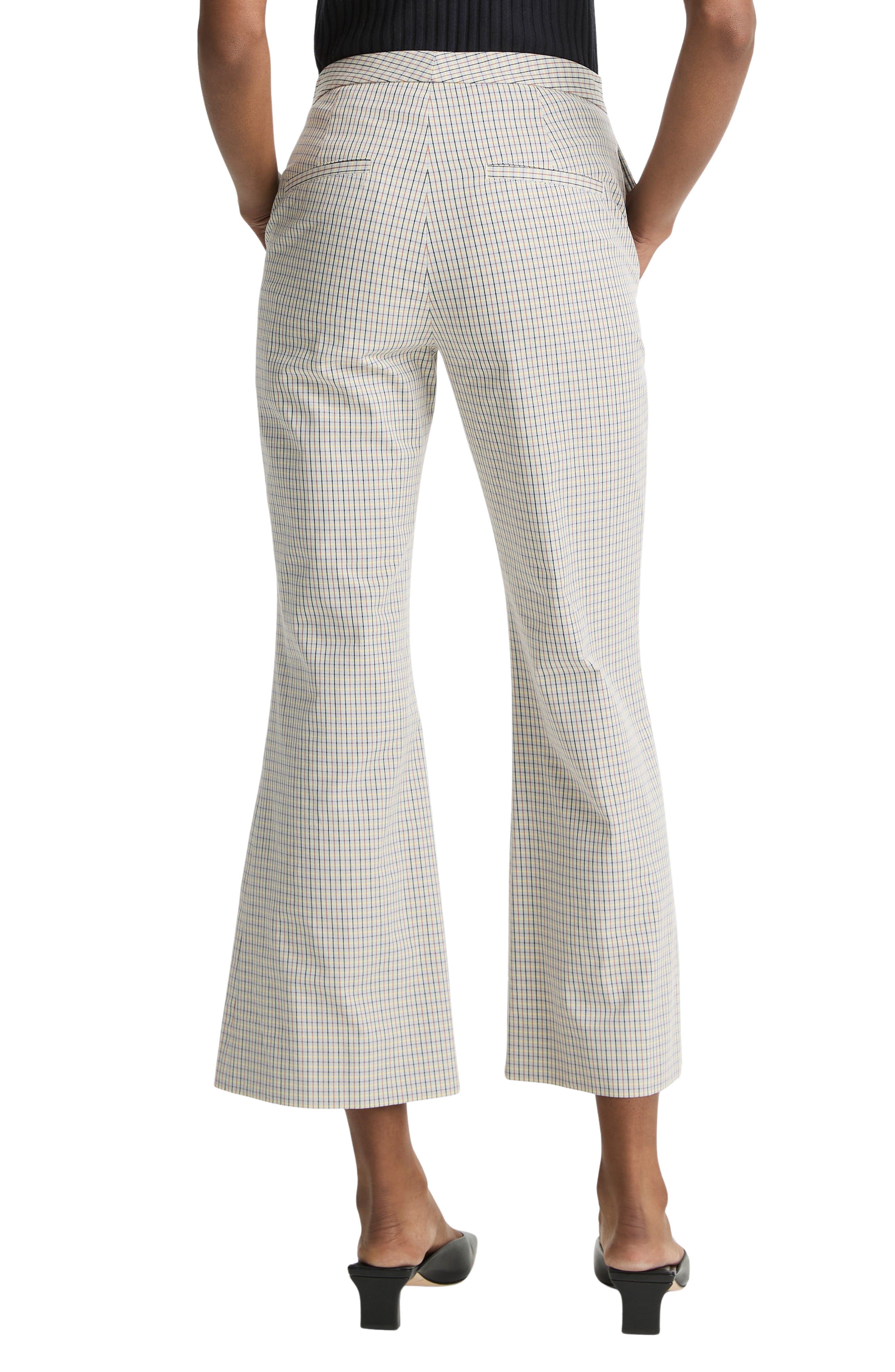 Gardeners Check Stretch Cotton Kick Flare Pants - image 2