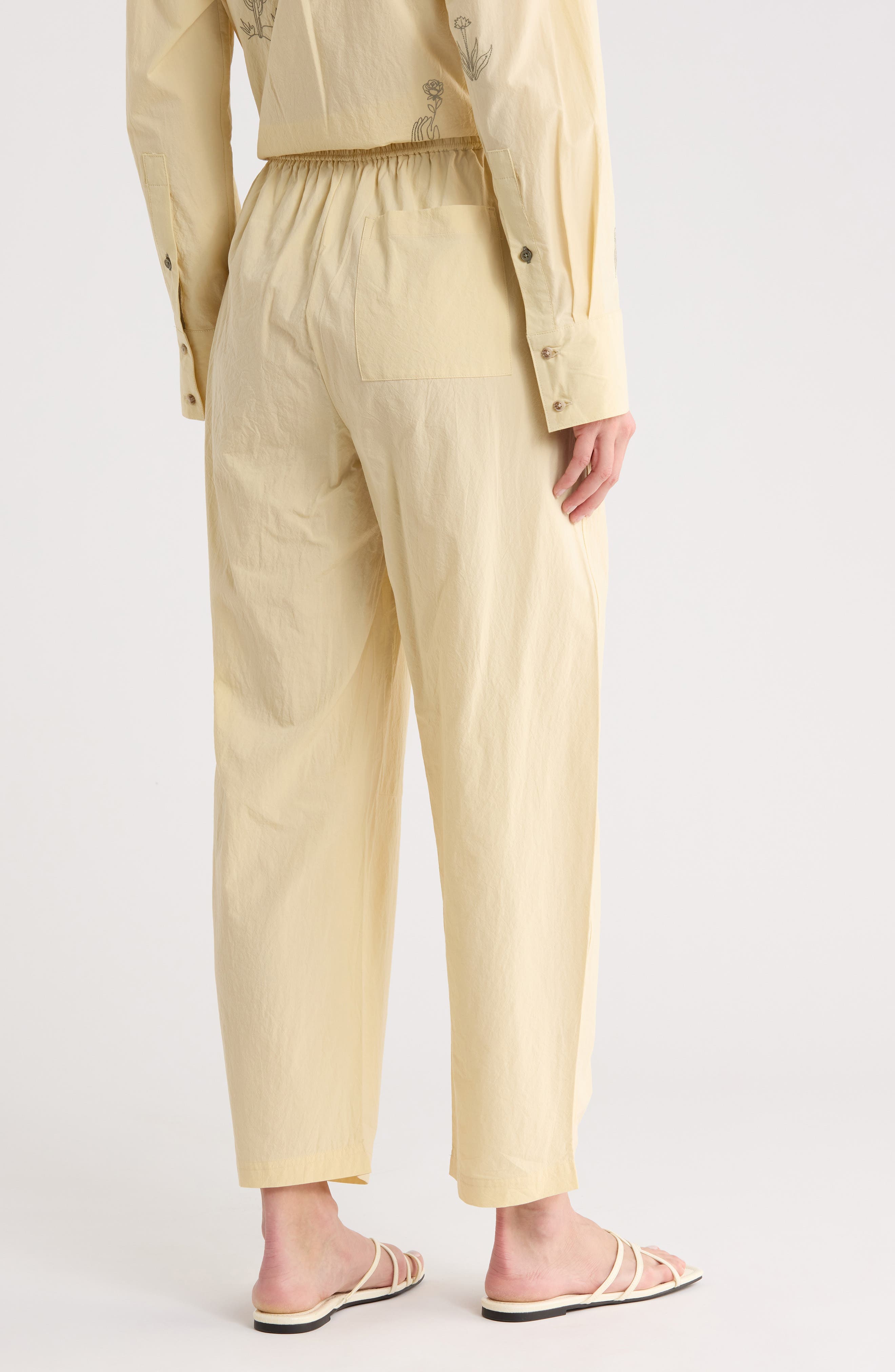 Barrel Leg Cotton Drawstring Pants - image 2