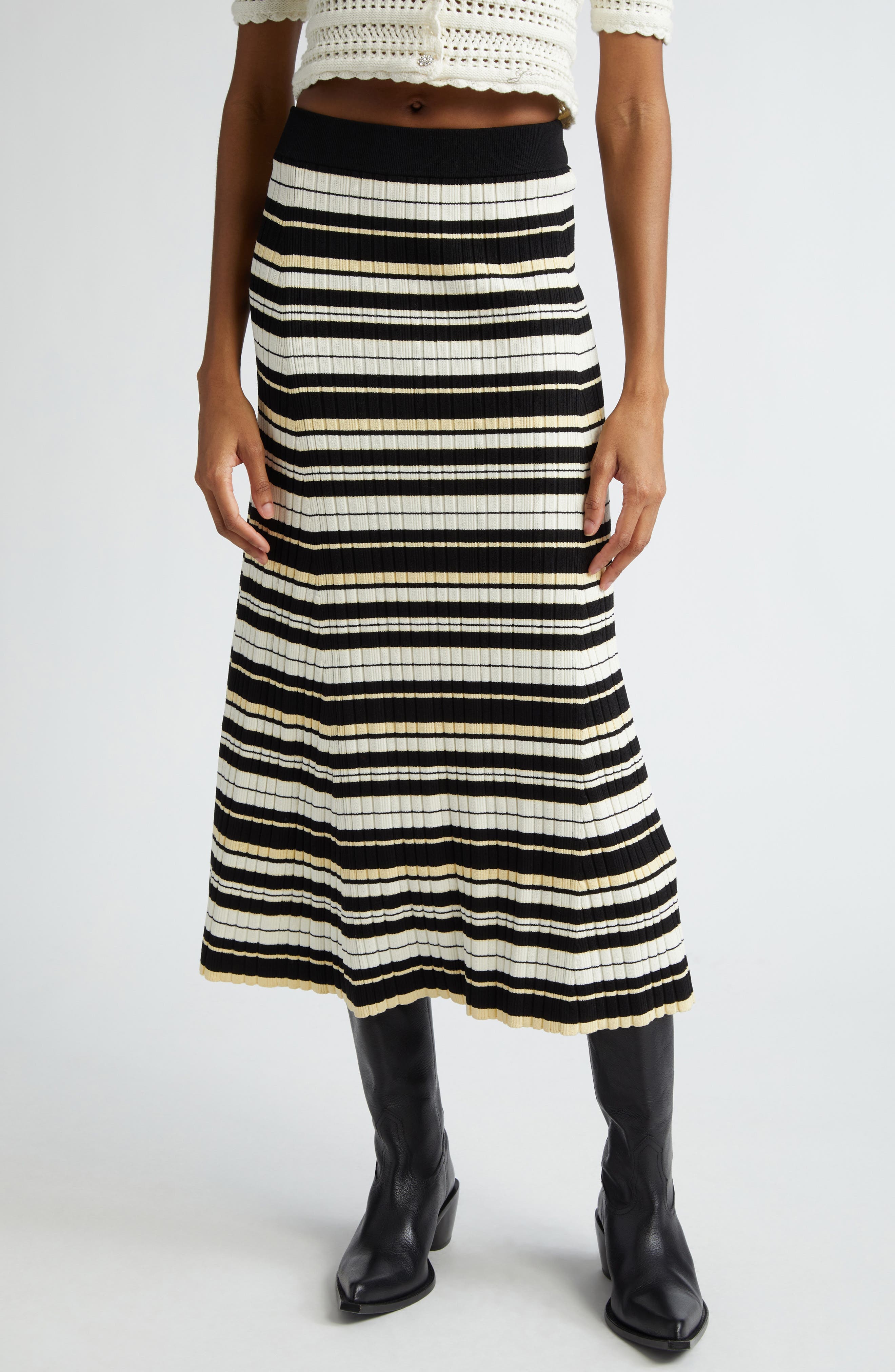 Futute Rib Stripe Midi Skirt - image 1