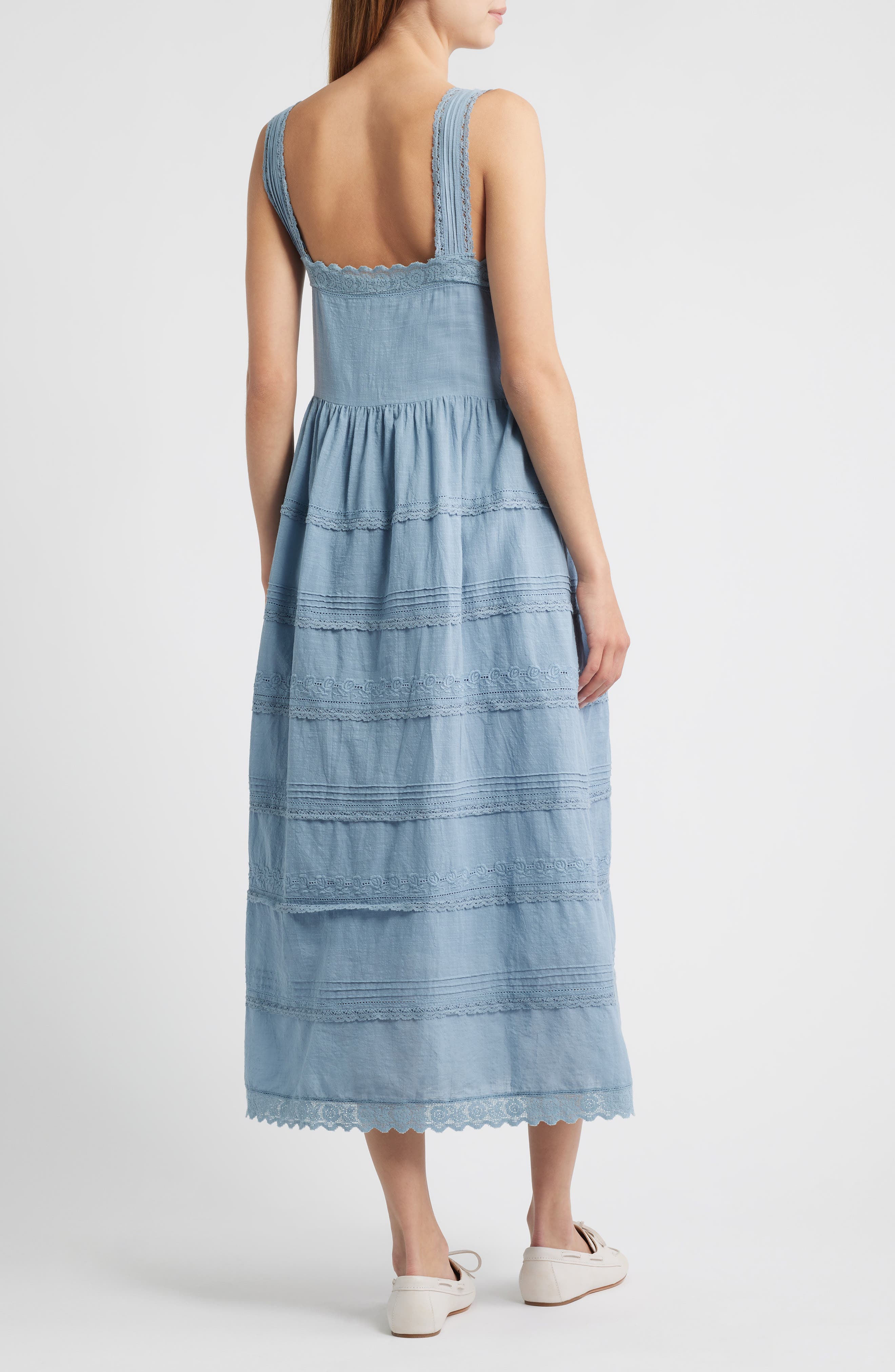 Reverie Embroidered Tiered Cotton Sundress - image 2