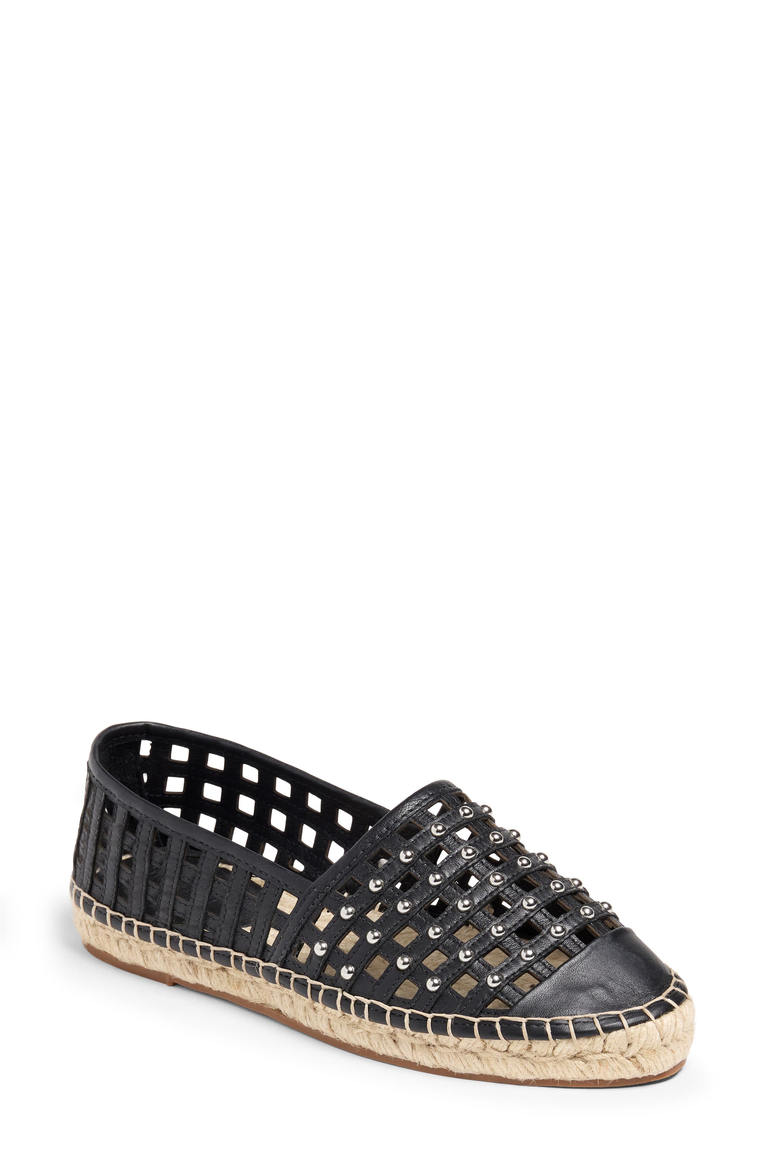 Rochel Cage Studded Espadrille Cap Toe Flat - image 1