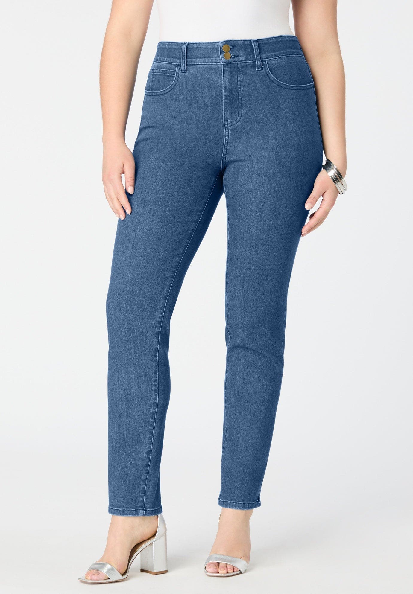 Plus Size High-Rise Tummy Control Straight-Leg Jeans - image 2