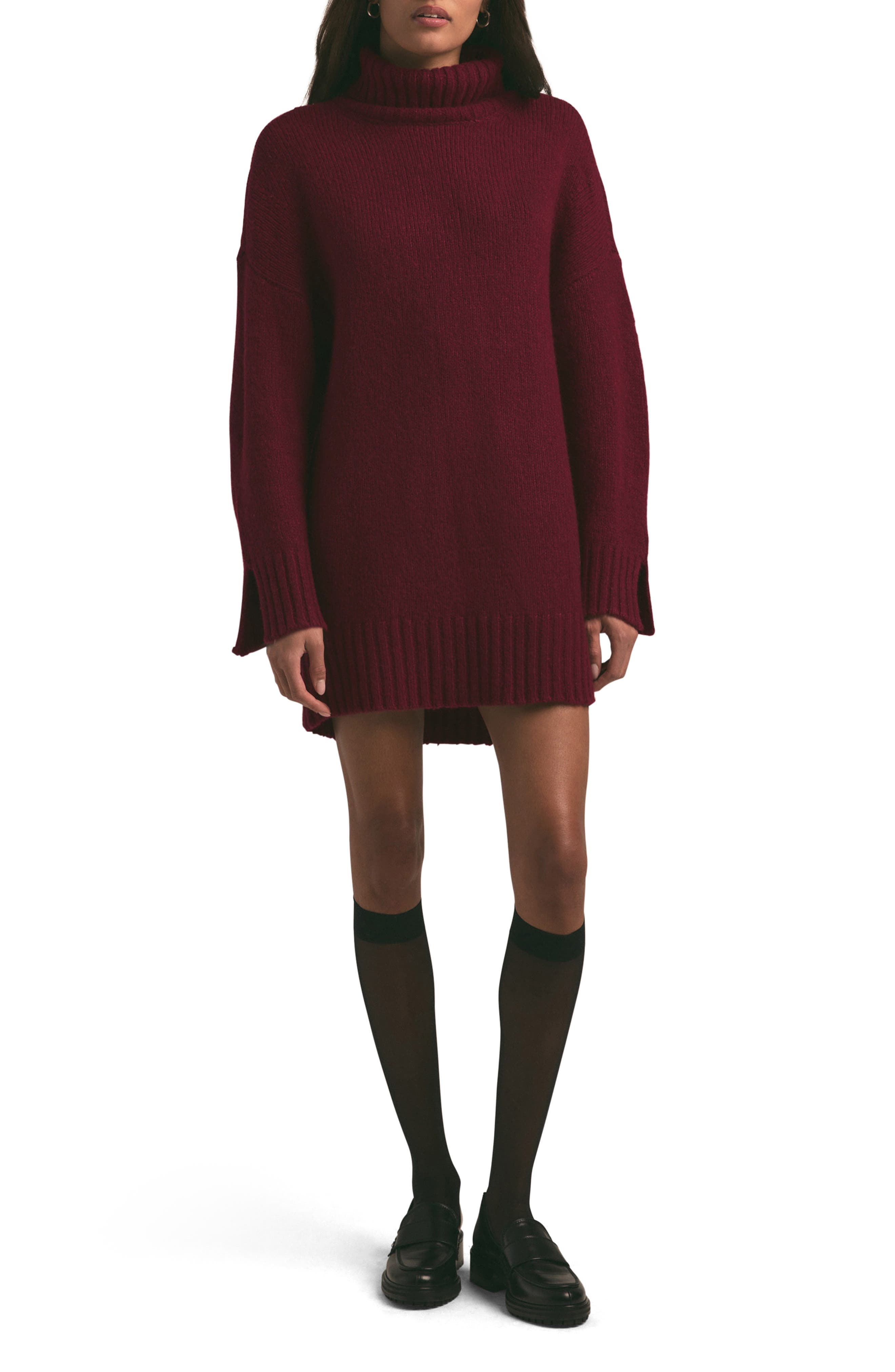 The St. James Long Sleeve Wool & Cashmere Blend Turtleneck Sweater Dress - image 1
