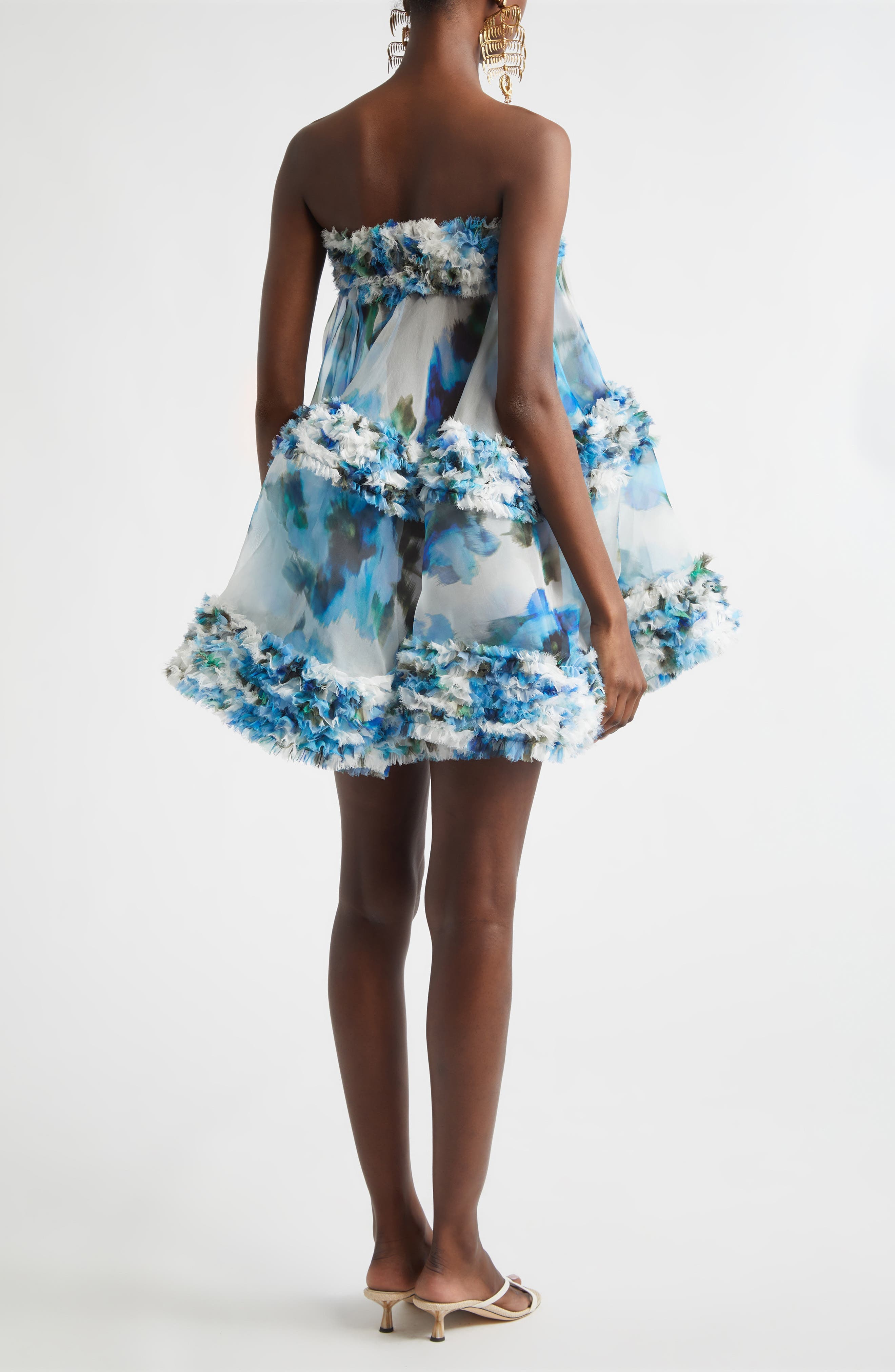 Alchemy Floral Silk Organza Ruffle Minidress - image 2