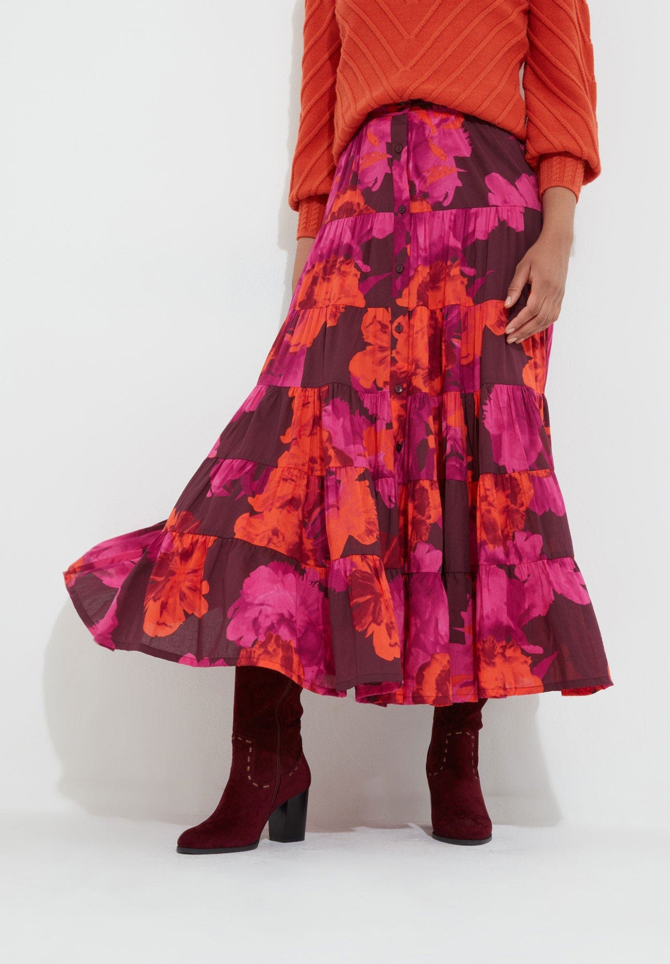 Tiered Midi Skirt - image 1