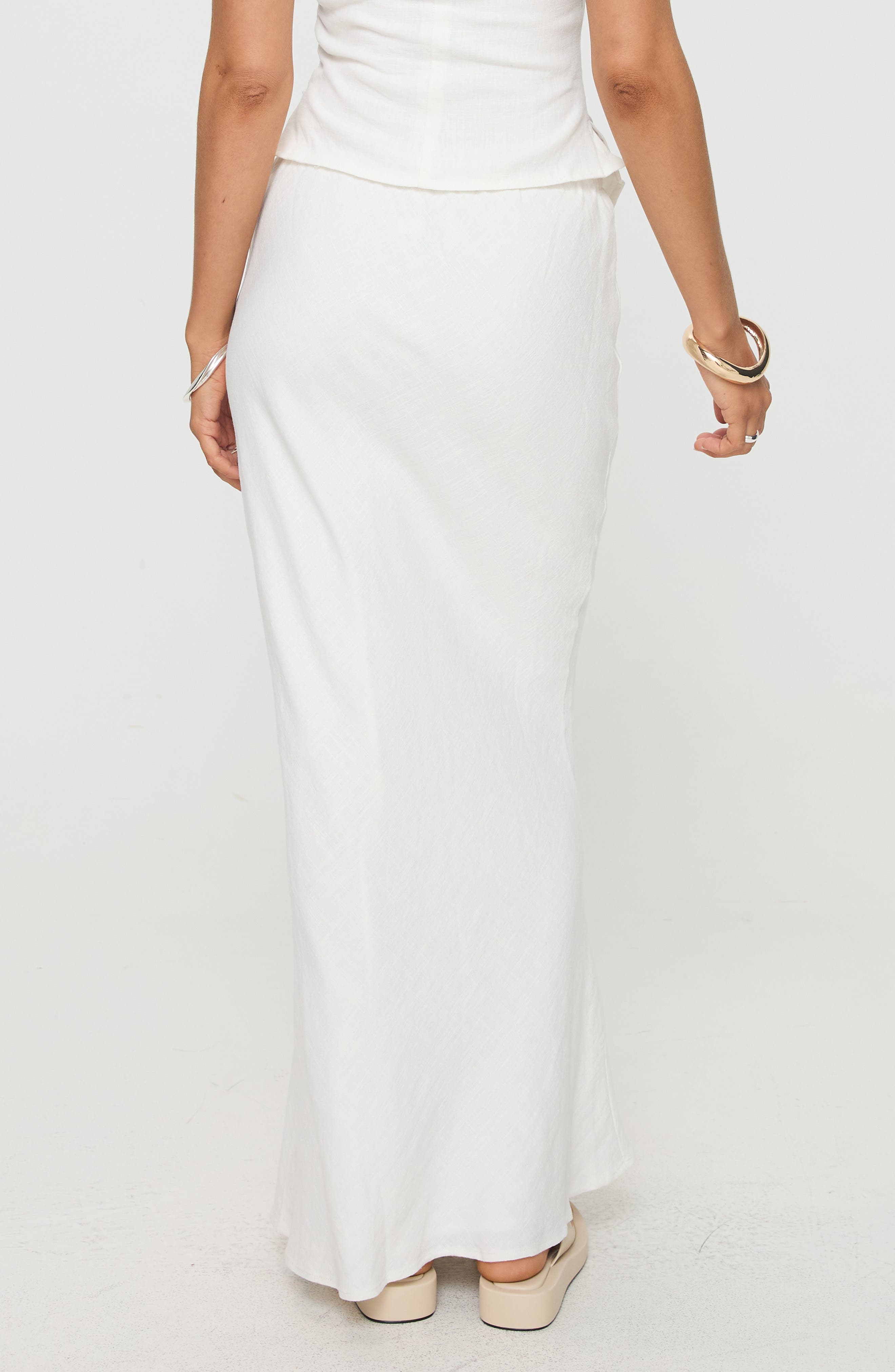 Mercer Low Rise Linen Blend Midi Skirt - image 2