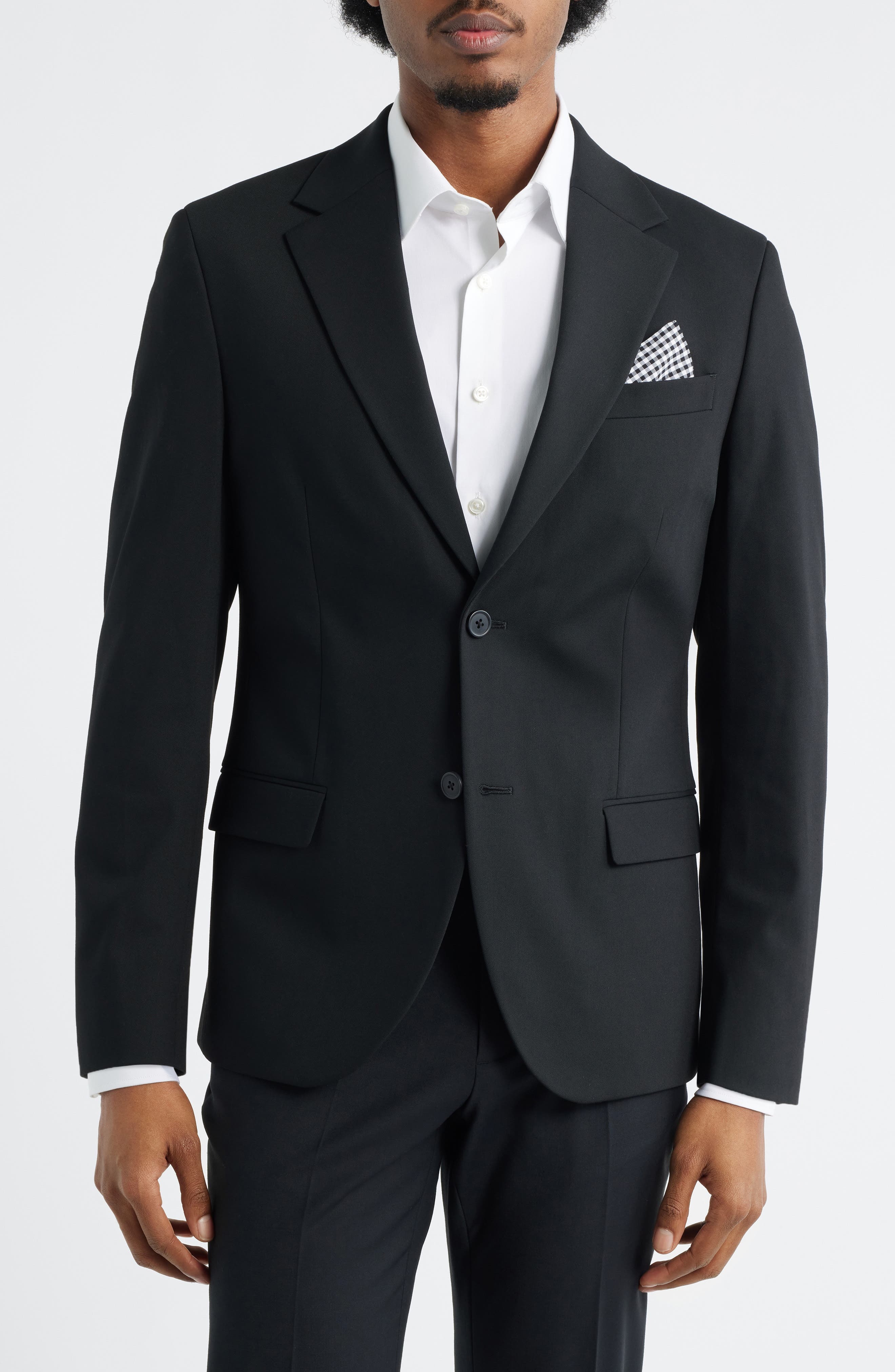 Slim Fit Solid Stretch Suit Jacket - image 3
