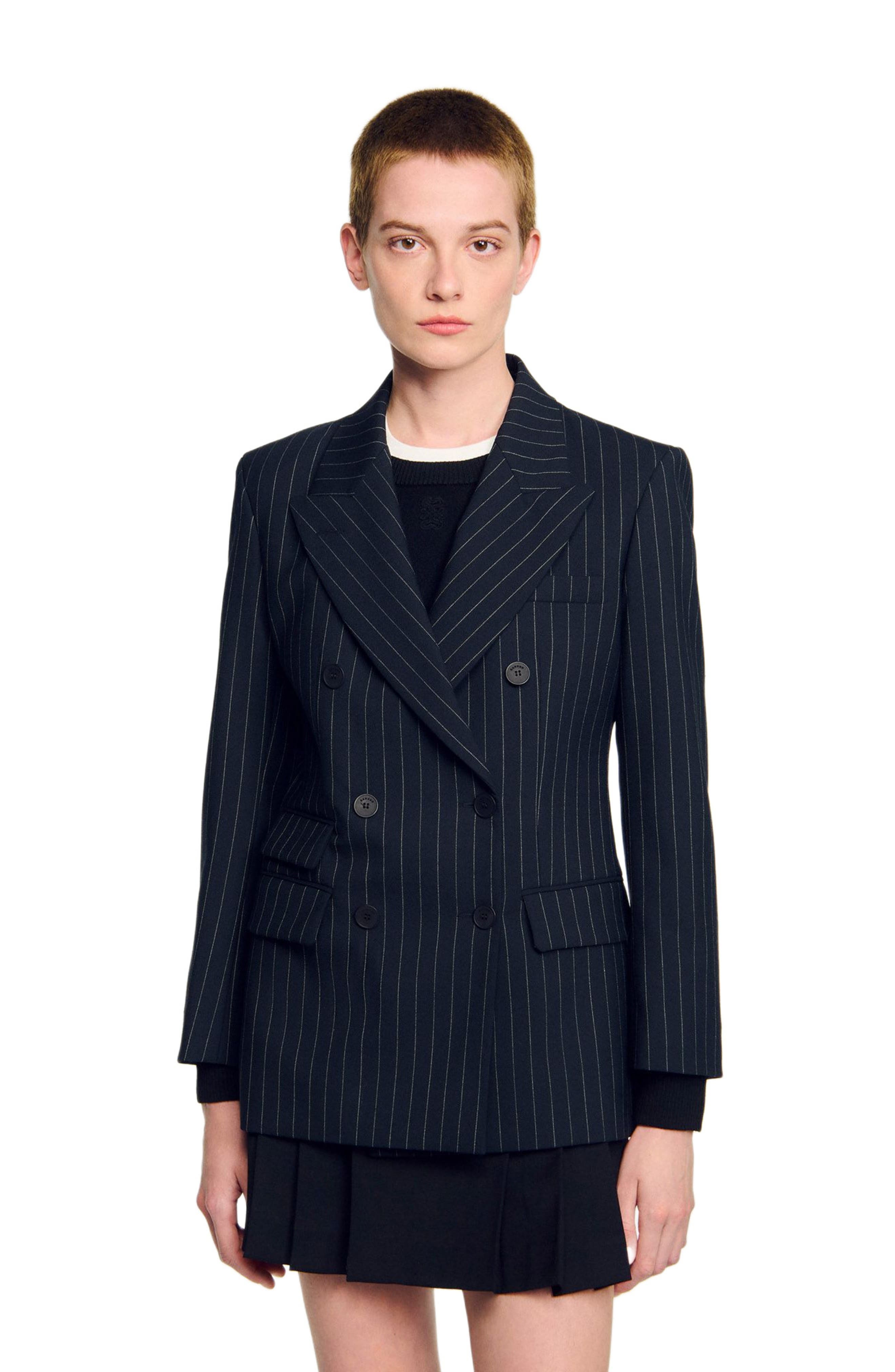 Striped suit jacket - image 1