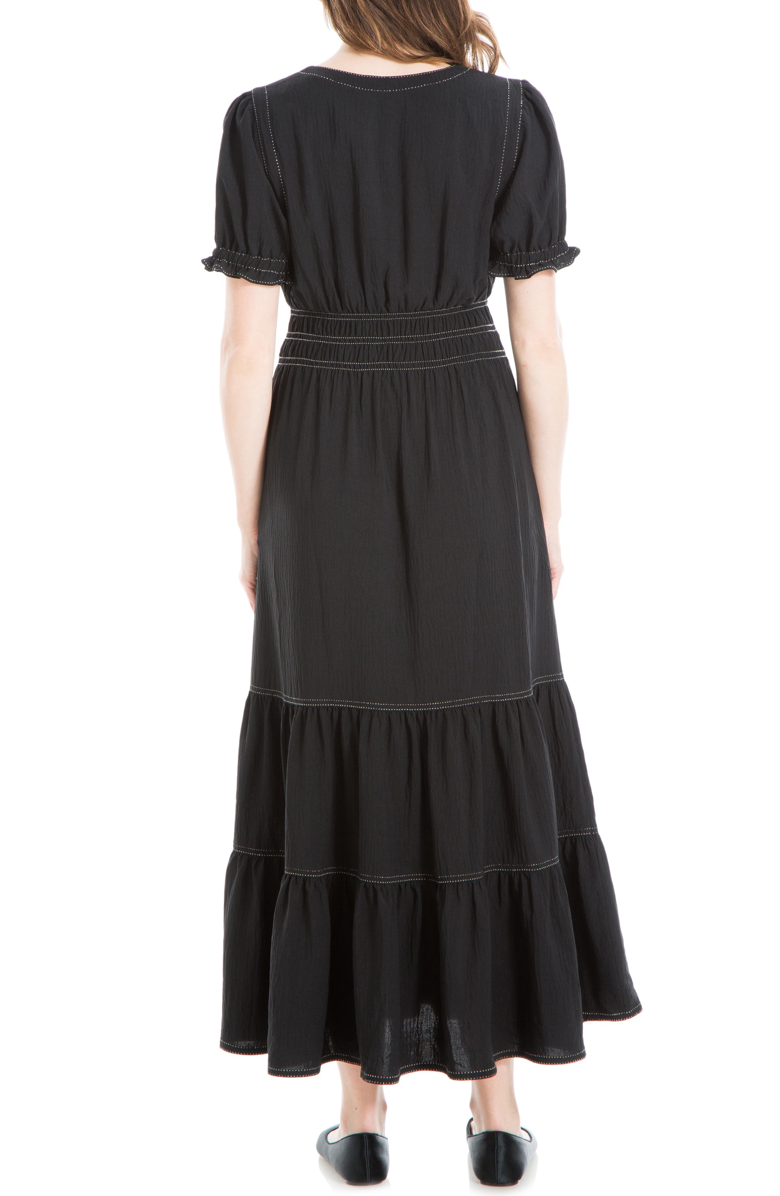 Tiered Crepe Maxi Dress - image 2