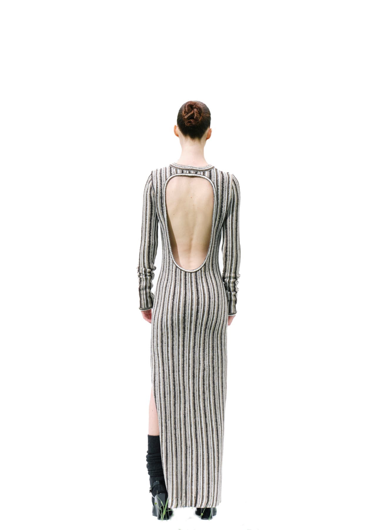 Juniper Backless Striped Wool Maxi Dress - image 2