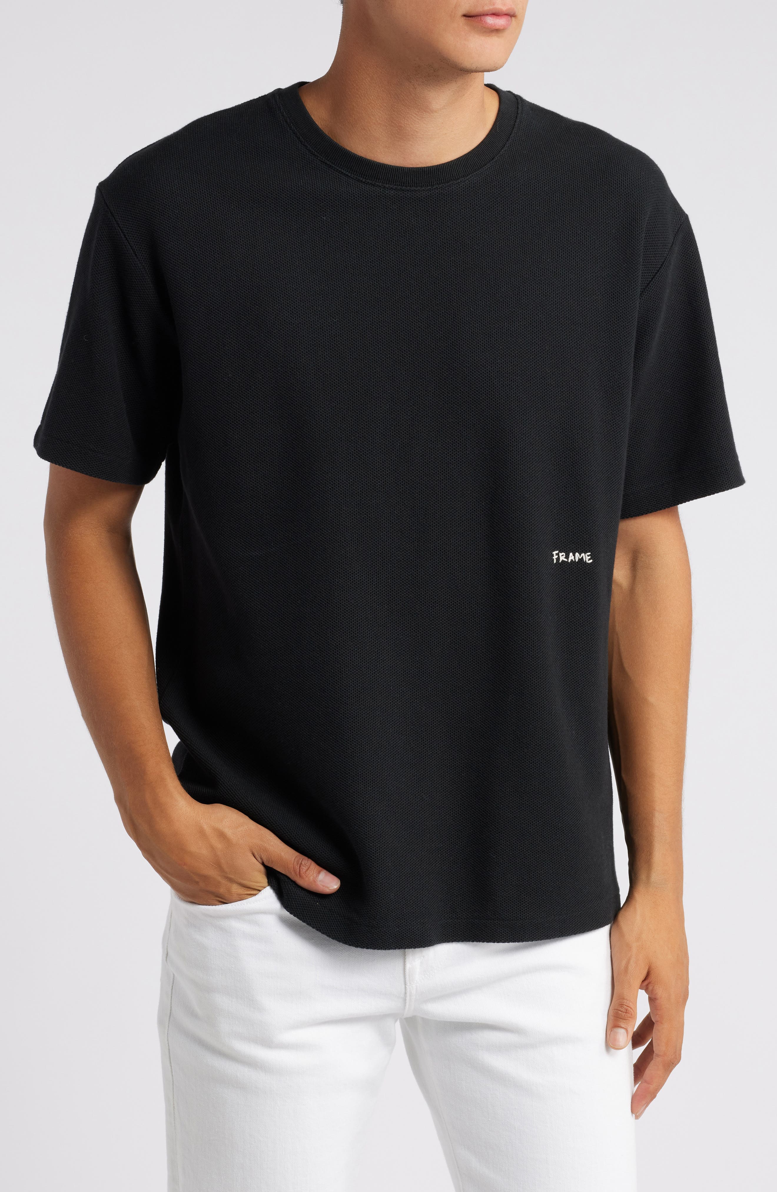 Solid Jacquard Cotton T-Shirt - image 1
